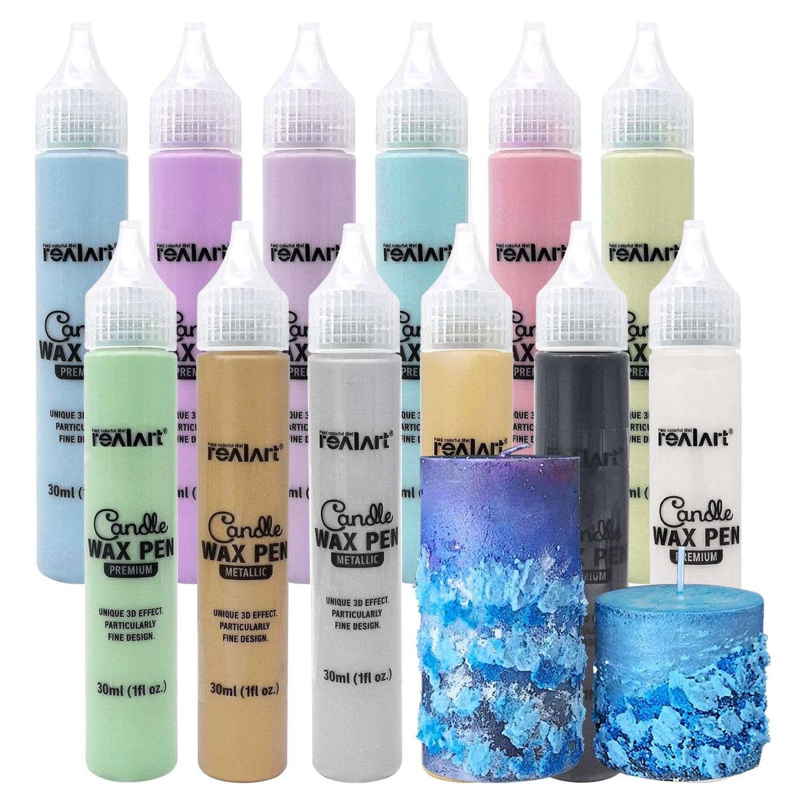 Kit de Pintura para Velas REALART 12 Colores No Tóxicos