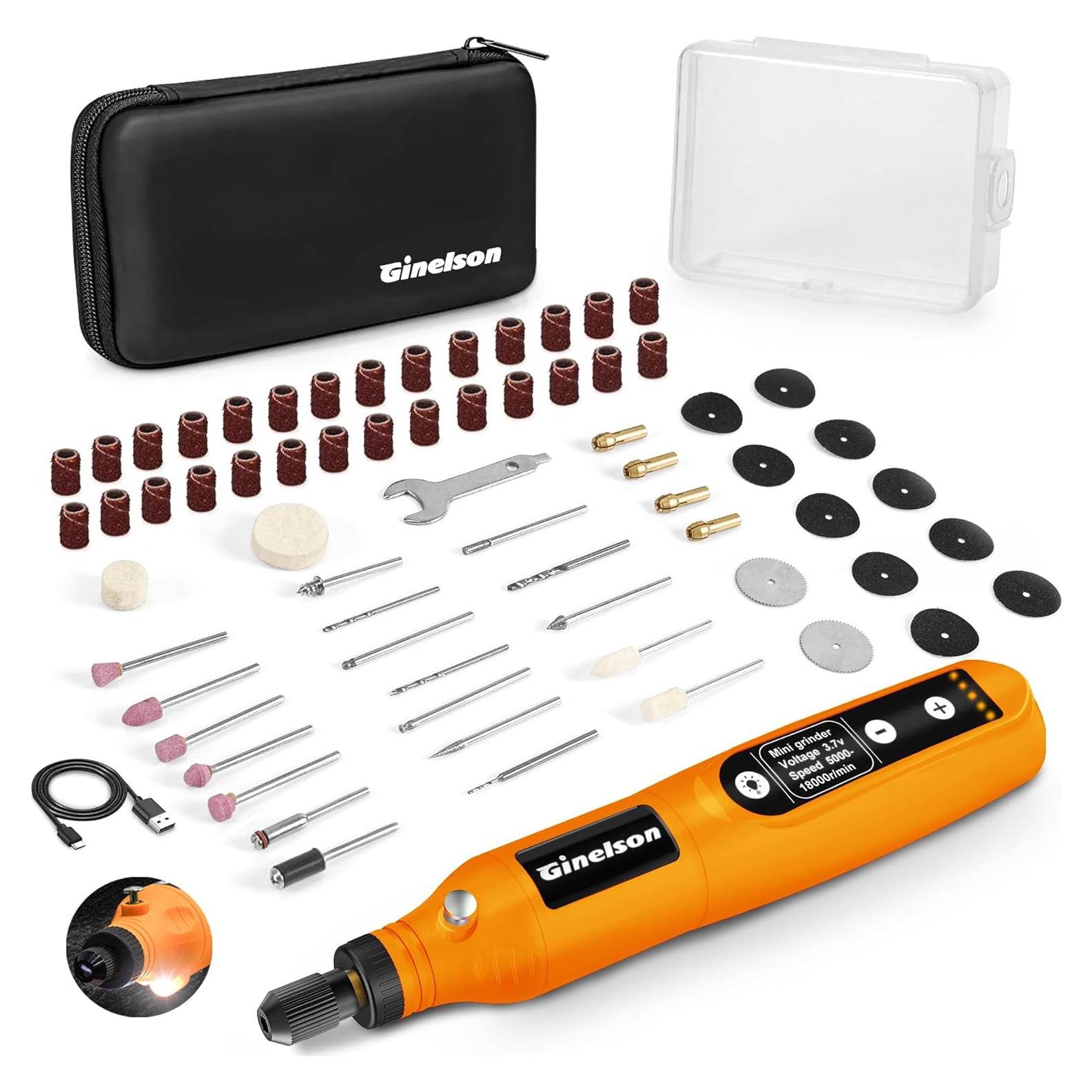 Herramienta Rotativa Inalámbrica GINELSON 3.7V 5 Velocidades 70 Accesorios