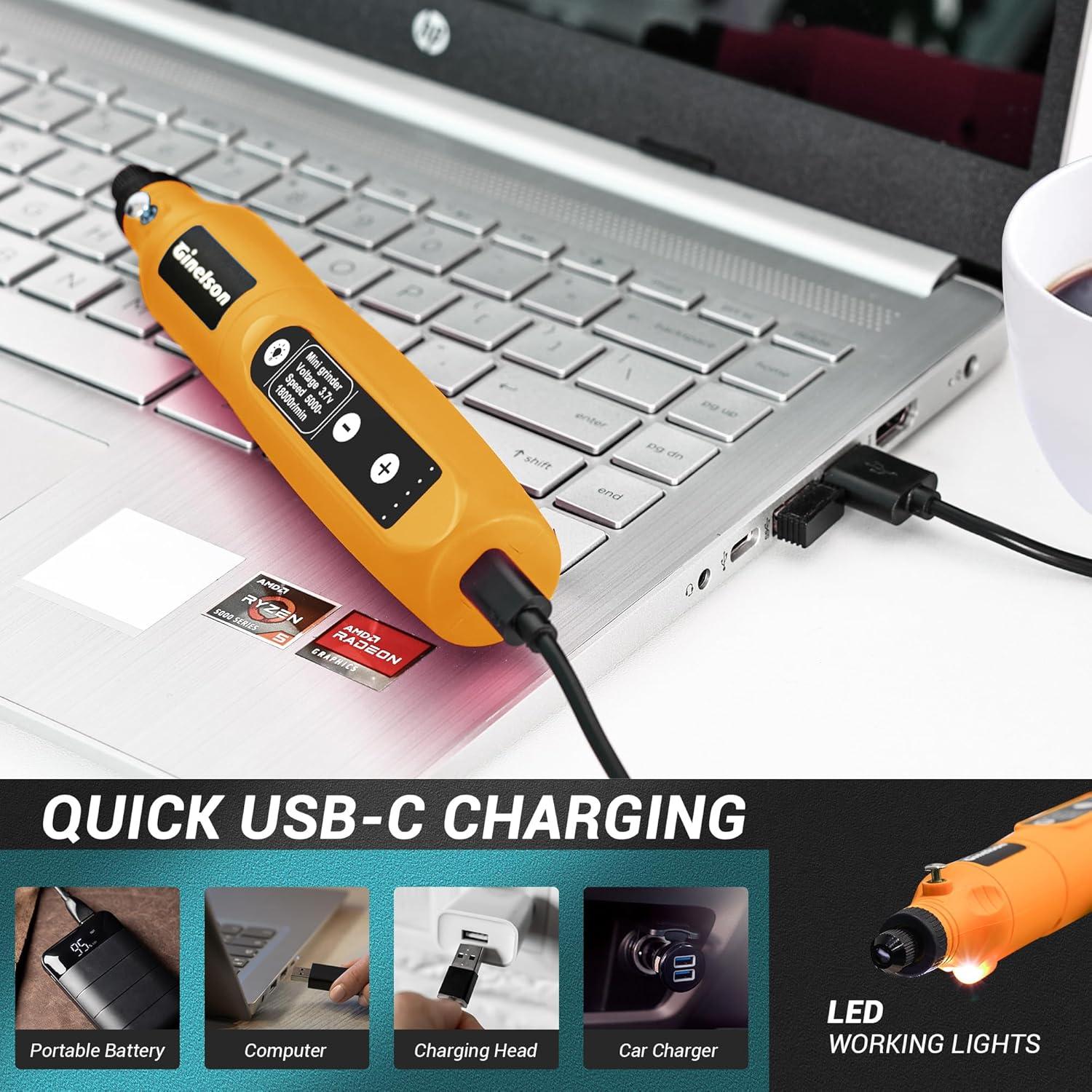 Herramienta Rotativa Inalámbrica GINELSON 3.7V 5 Velocidades 70 Accesorios