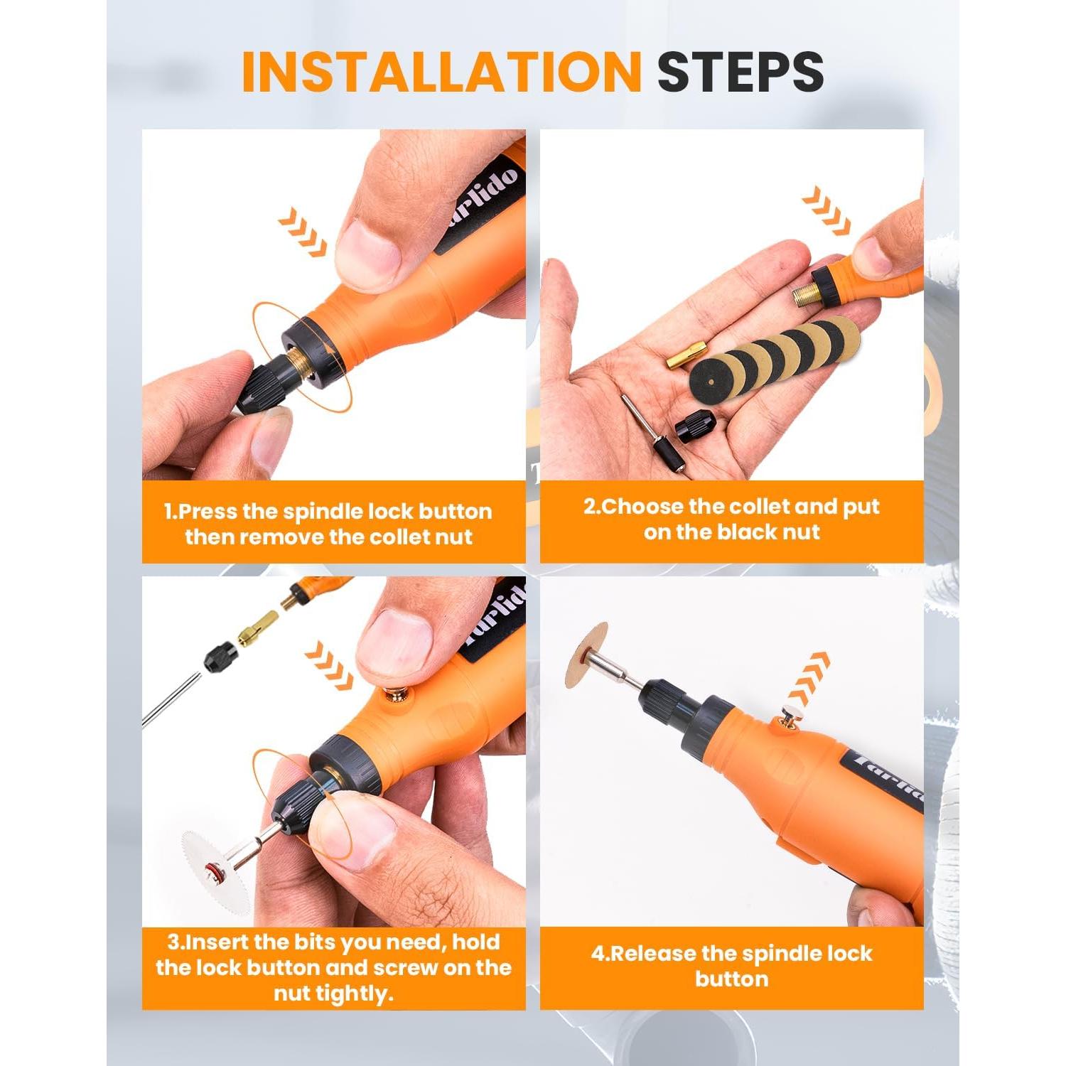 Kit de Herramienta Rotativa Inalámbrica Tarlido 3.7V 18000RPM