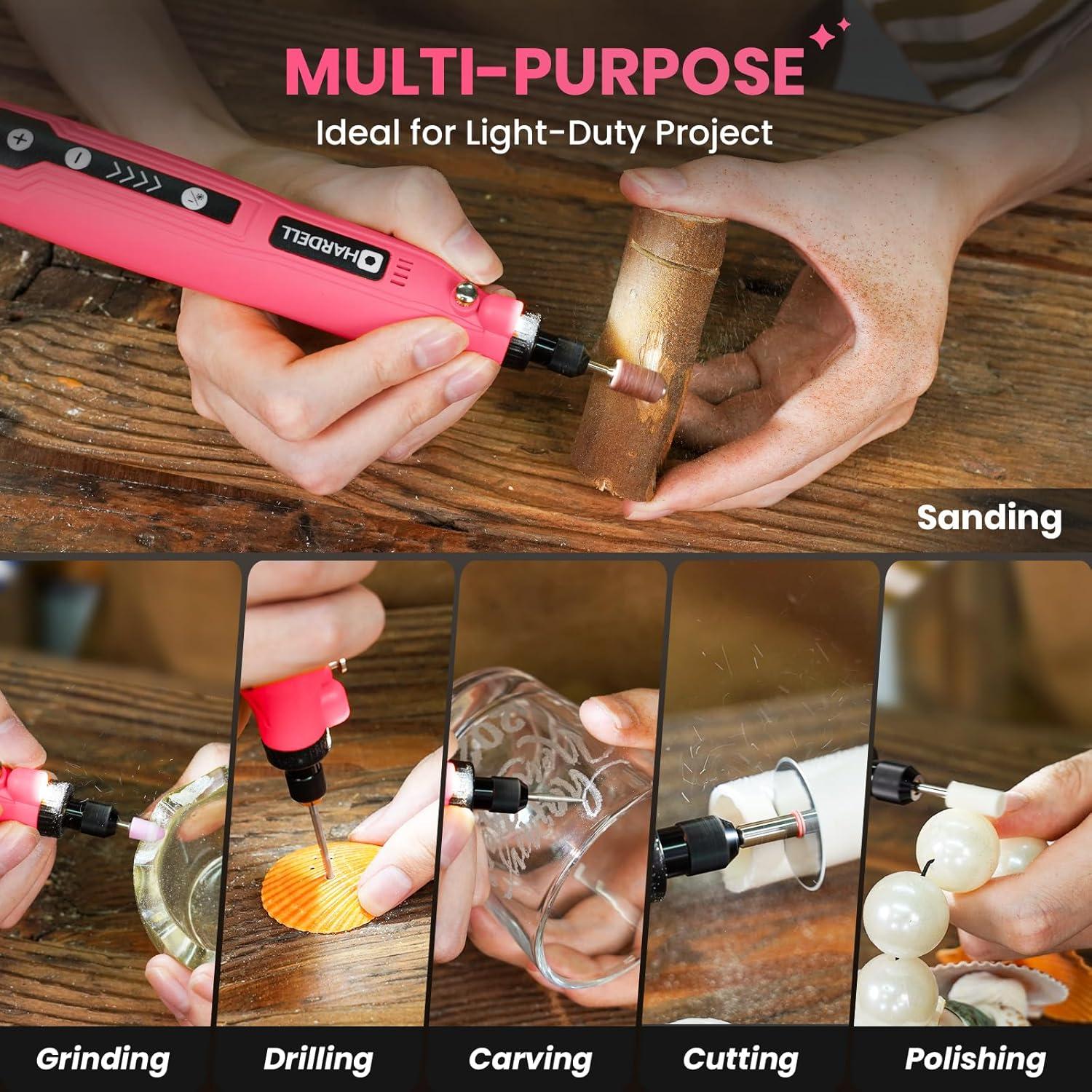 Mini Herramienta Rotativa Inalámbrica HARDELL 3.7V 61 Accesorios