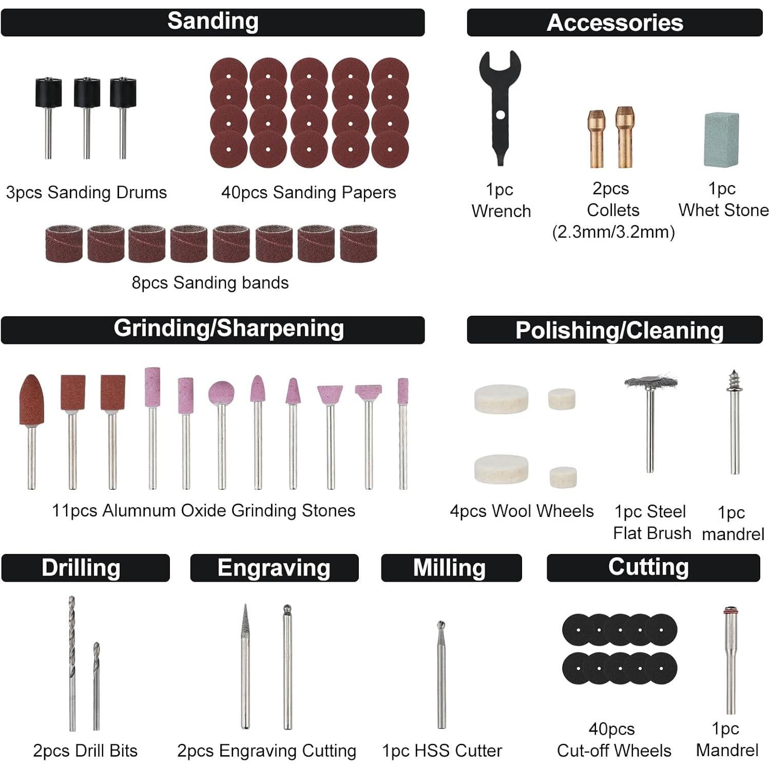 Kit de Herramienta Rotativa Inalámbrica WORKPRO 12V 114 Accesorios