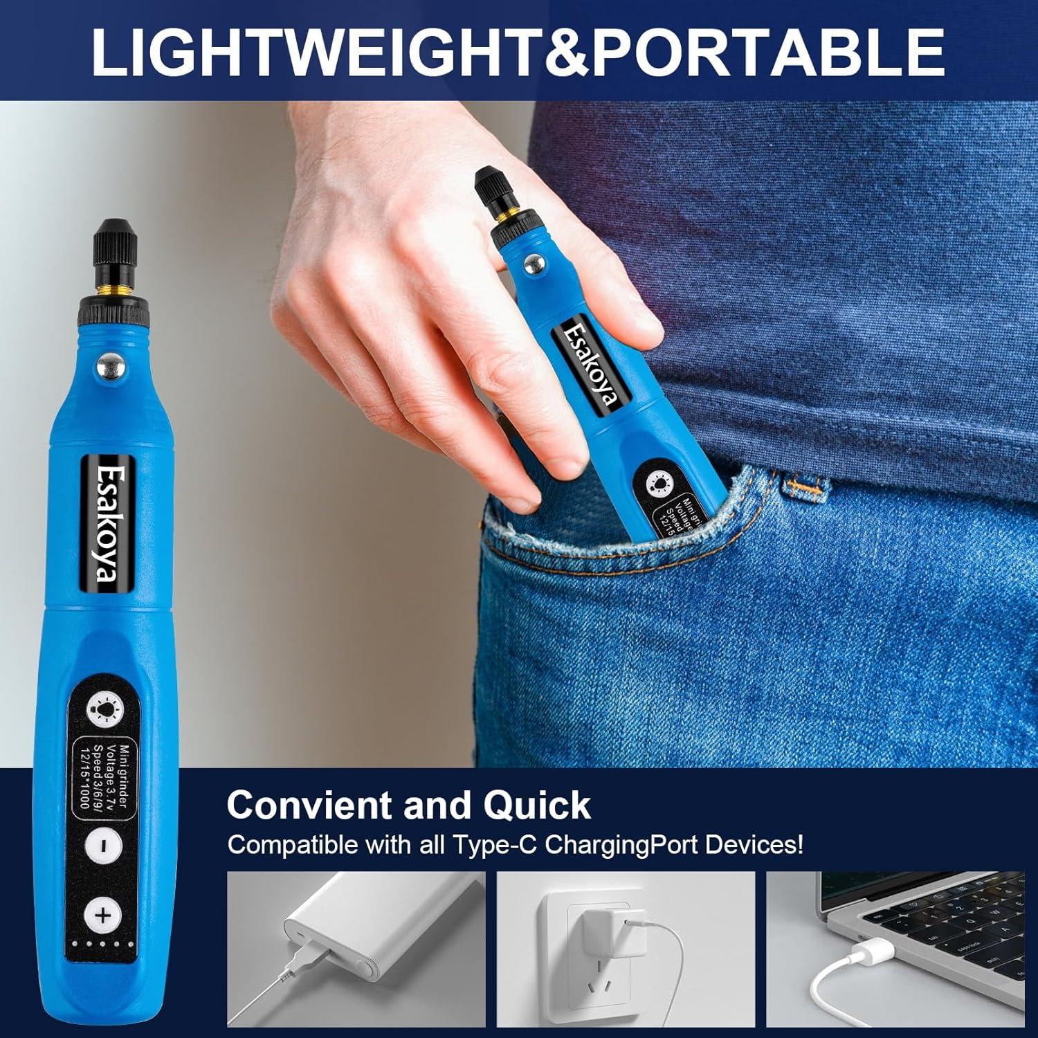 Herramienta Rotativa Inalámbrica Esakoya 3.7V con 75 Accesorios