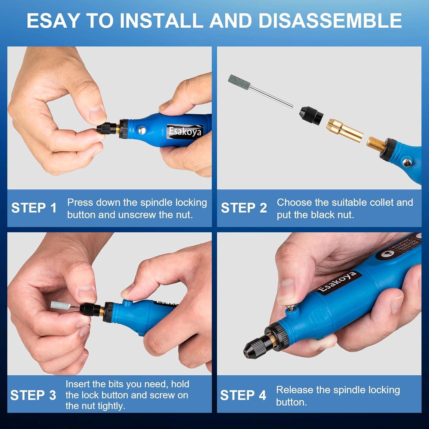 Herramienta Rotativa Inalámbrica Esakoya 3.7V con 75 Accesorios