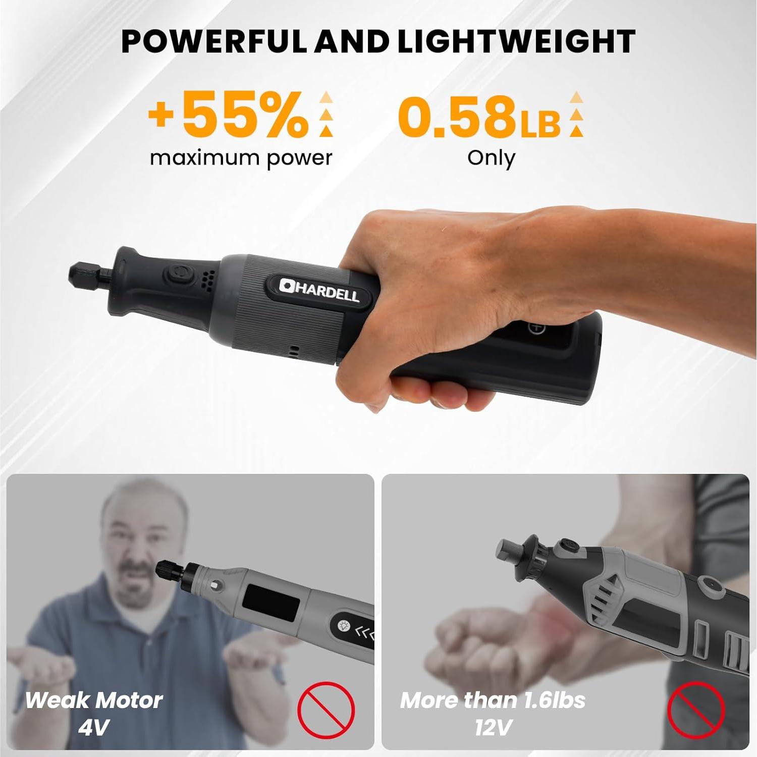 Herramienta Rotativa Inalámbrica HARDELL 8V con 80 Accesorios