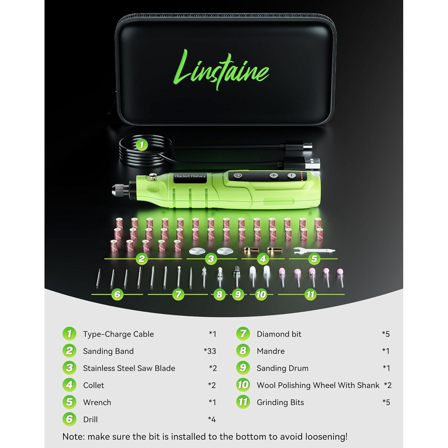 Mini Herramienta Rotativa Inalámbrica Linstaine 3.6V 75 Acc.