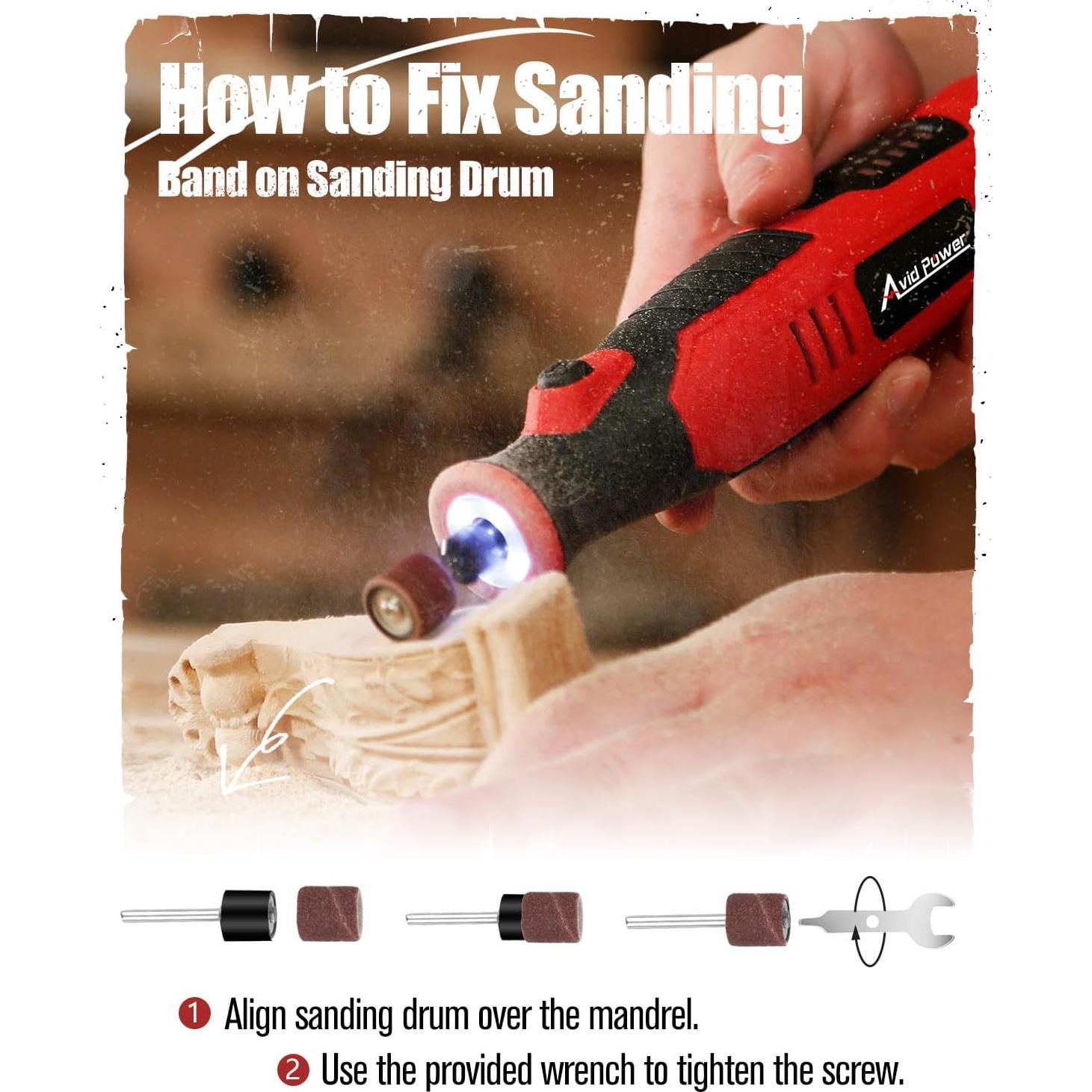 Herramienta Rotativa Inalámbrica AVID POWER 8V 2.0Ah 60 Accesorios