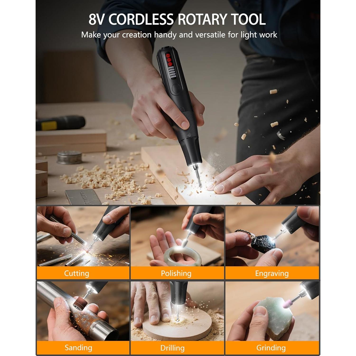 Herramienta Rotativa Inalámbrica ZoCCee 8V 62 Accesorios