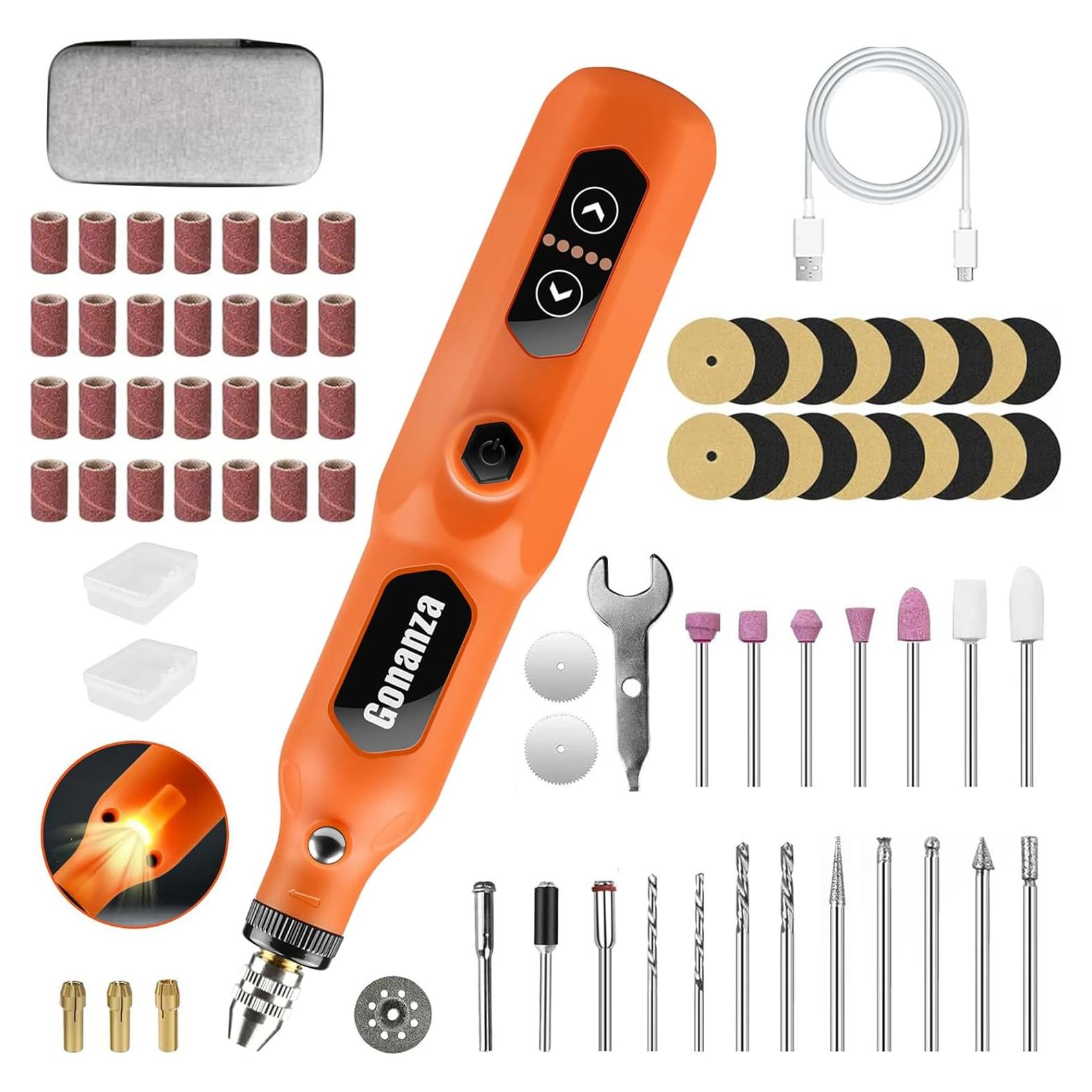 Gonanza Mini Herramienta Rotativa Inalámbrica 5 Velocidades 78 Accesorios