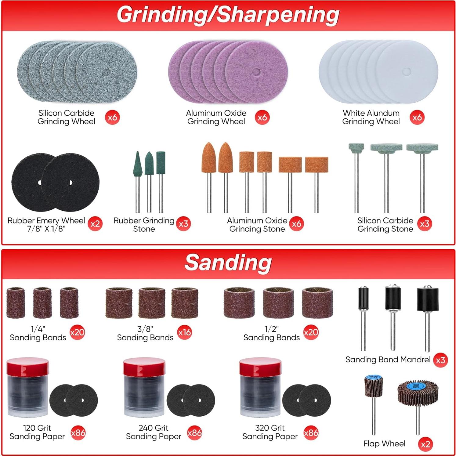 Kit de Accesorios para Herramienta Rotativa SHALL 508 Pcs