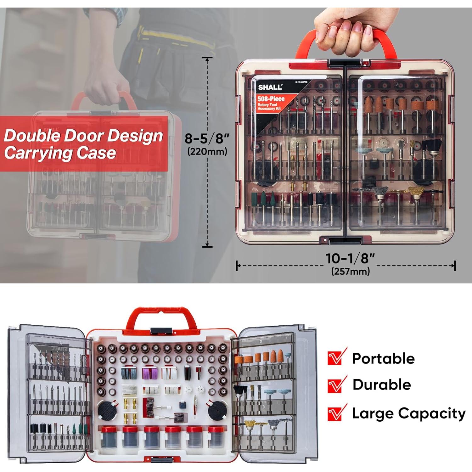 Kit de Accesorios para Herramienta Rotativa SHALL 508 Pcs