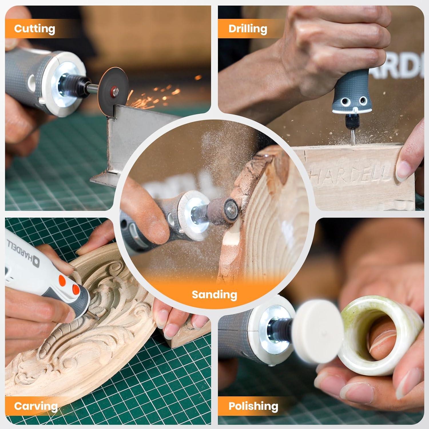 Herramienta Rotativa Sin Cable HARDELL 8V 42 Accesorios 28000RPM