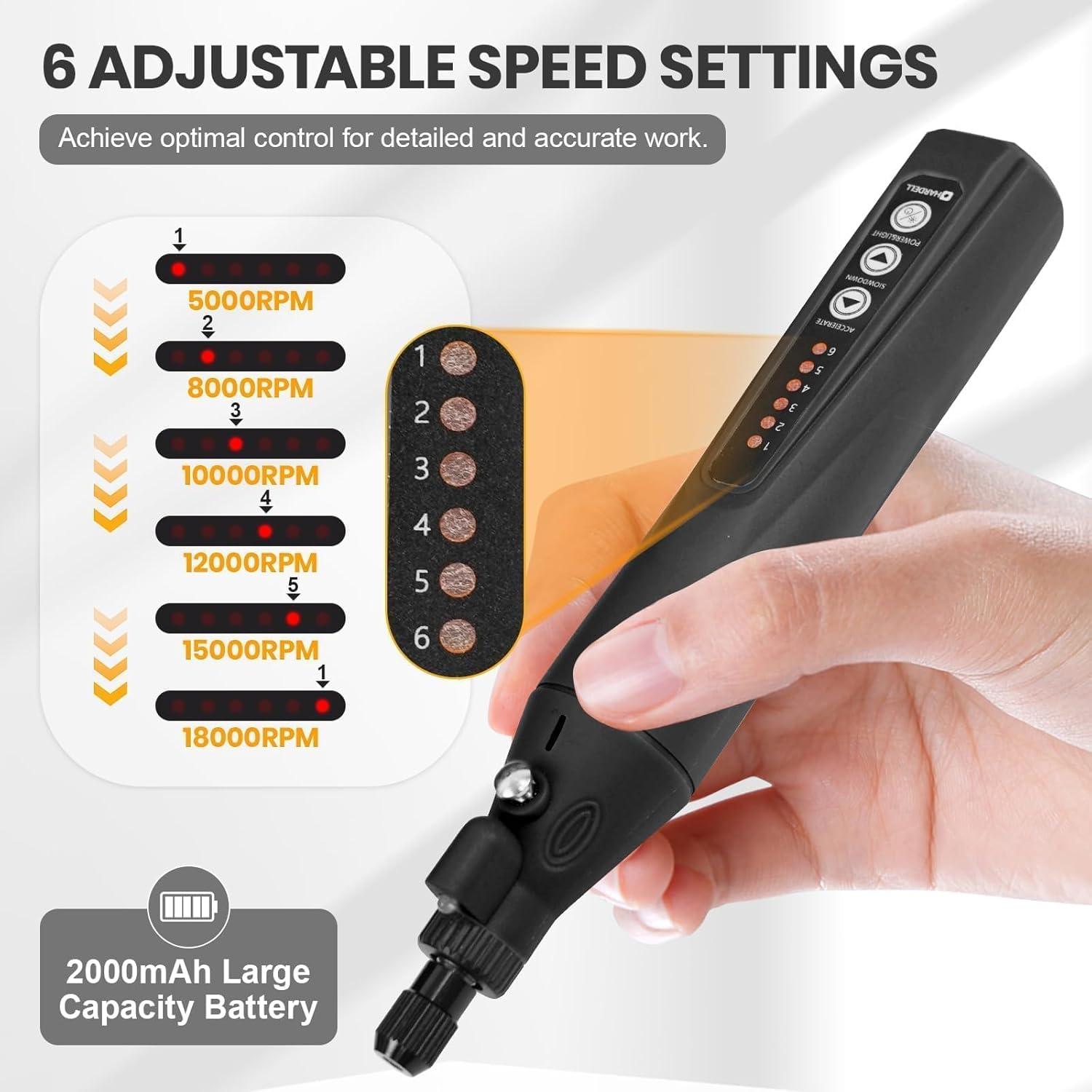 Mini Herramienta Rotativa Inalámbrica HARDELL 4V con 35 Accesorios