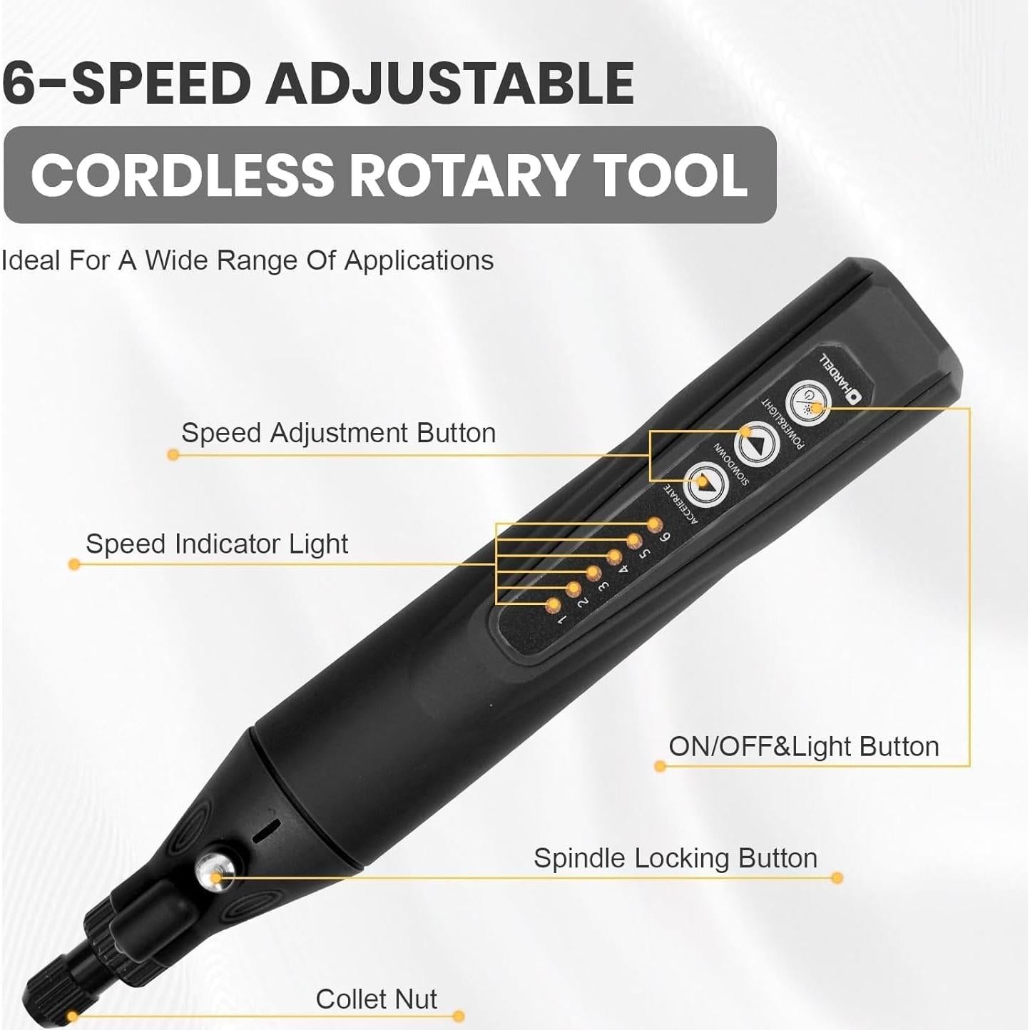 Mini Herramienta Rotativa Inalámbrica HARDELL 4V con 35 Accesorios