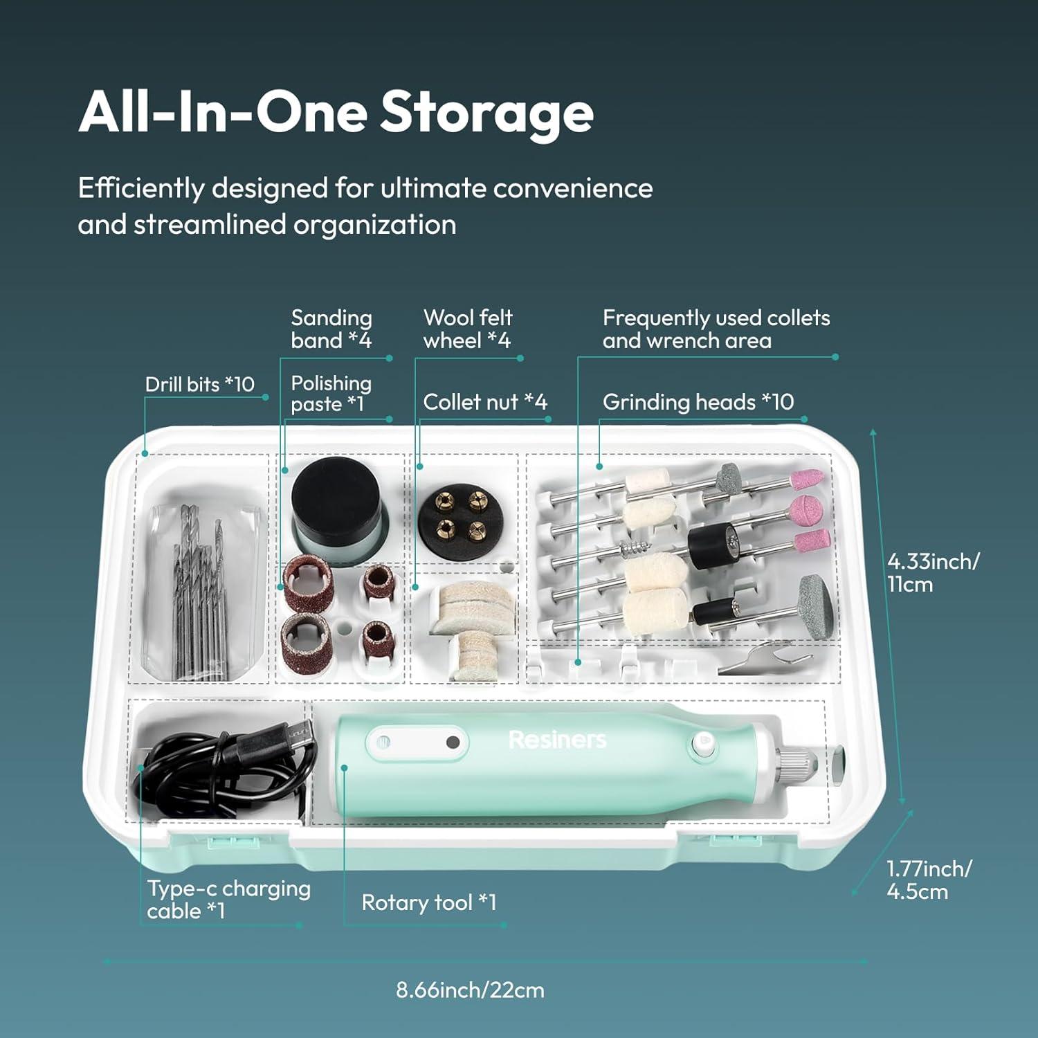 Kit de Herramienta Rotativa Inalámbrica Resiners 54 Piezas