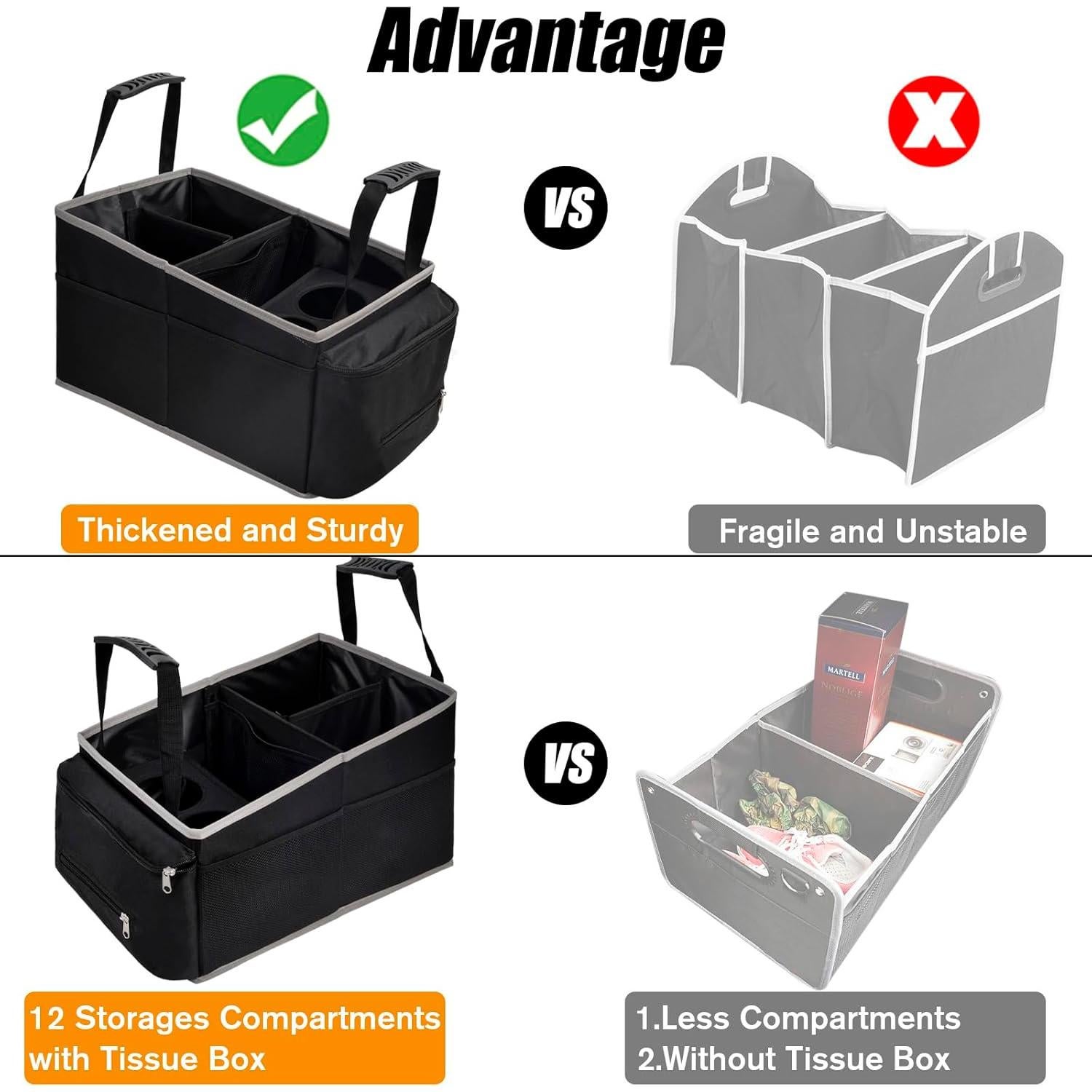 Organizador de Asiento de Auto ChezMax - 12 Compartimentos y 2 Portavasos
