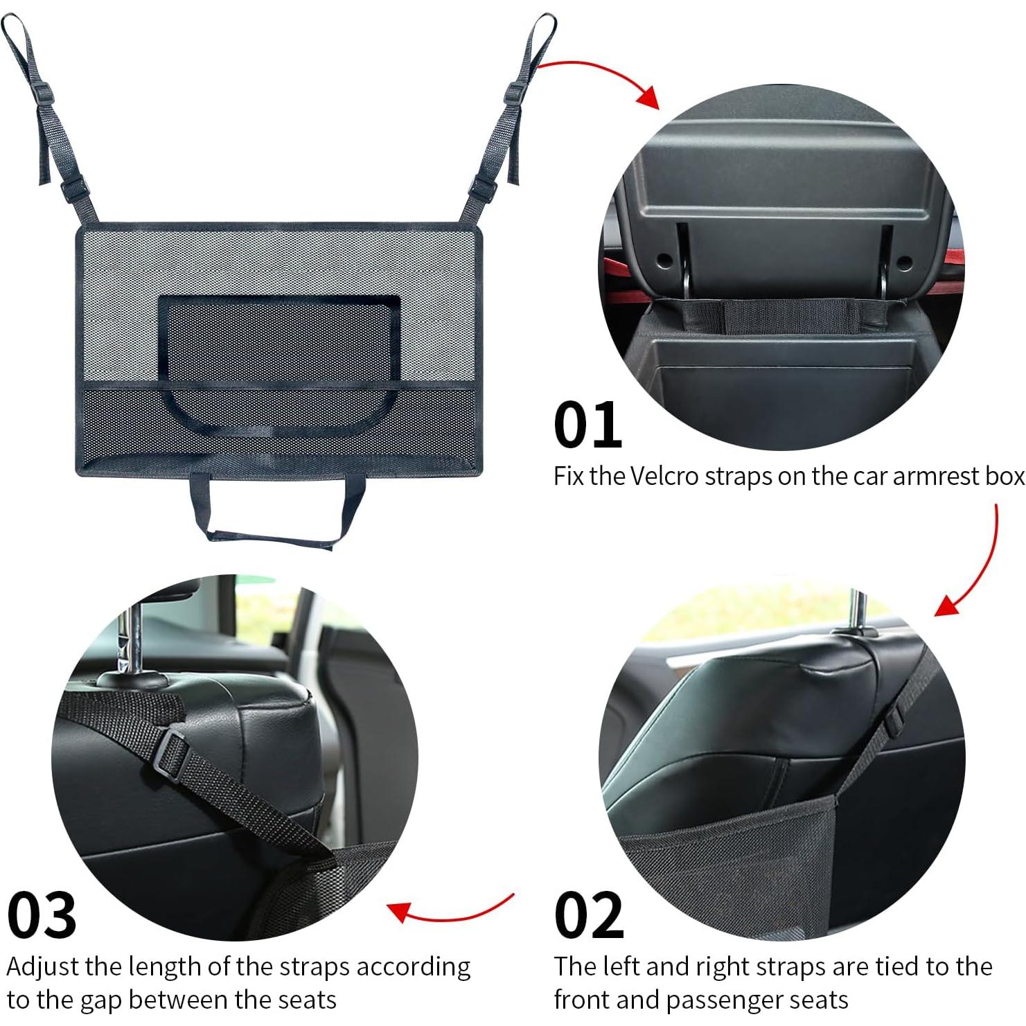 Bolsa de Red Dsoar para Automóvil entre Asientos Negro