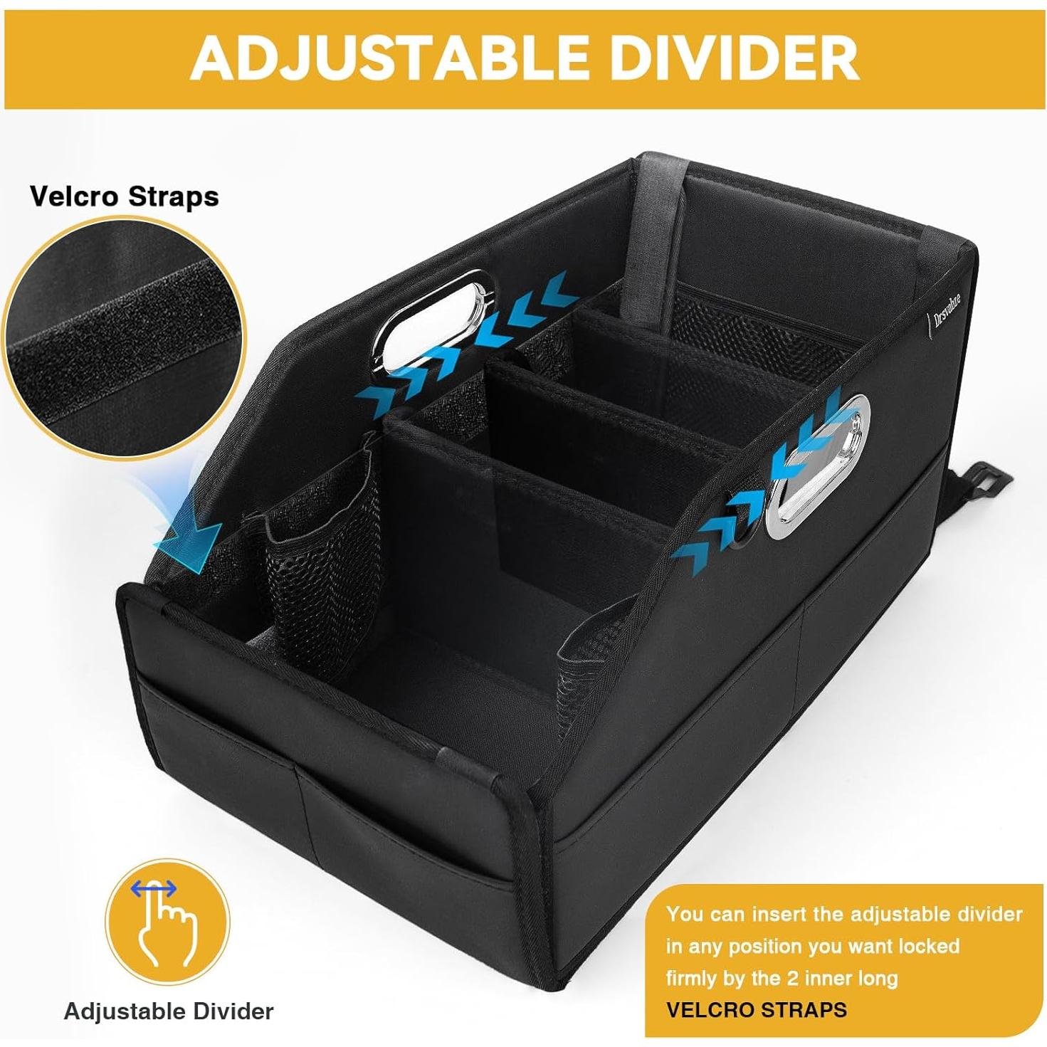 Organizador de Asiento de Coche Drsvabze con 7 Bolsillos y 2 Portavasos