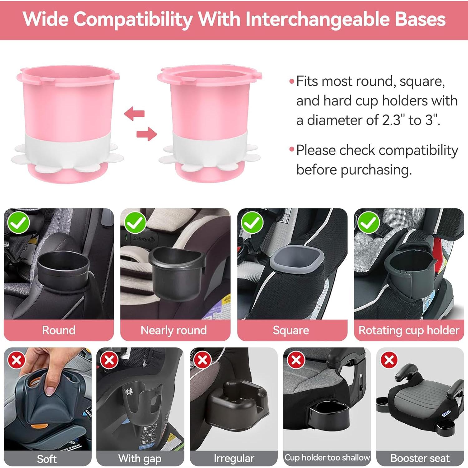 Bandeja de Snacks para Auto Rosa - Soporte para Vaso y Comida