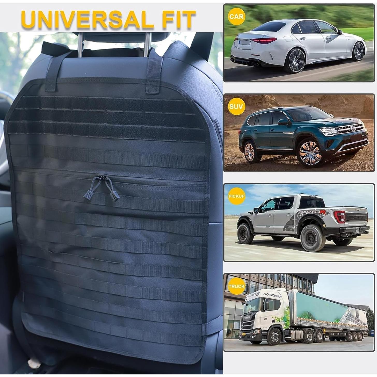 Organizador de respaldo de asiento BXBXHD Molle Negro 58.4x43.2 cm