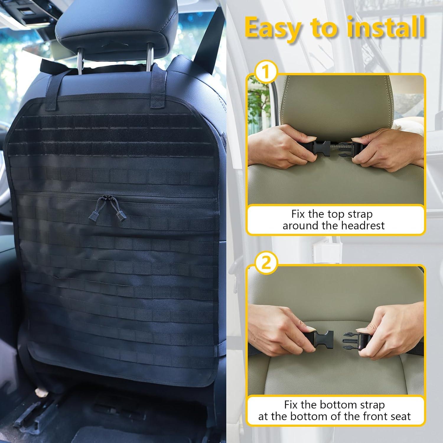 Organizador de respaldo de asiento BXBXHD Molle Negro 58.4x43.2 cm