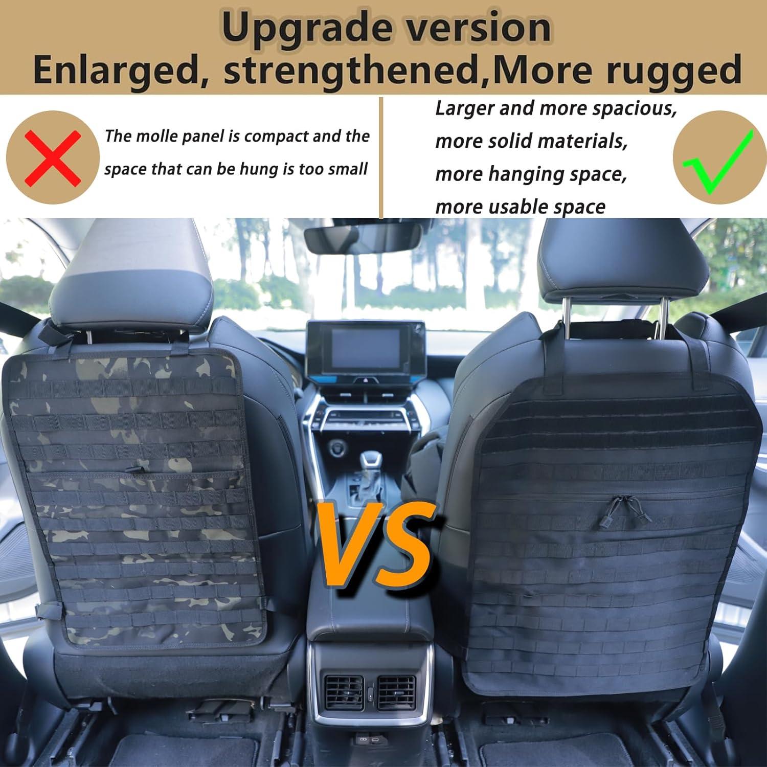 Organizador de respaldo de asiento BXBXHD Molle Negro 58.4x43.2 cm