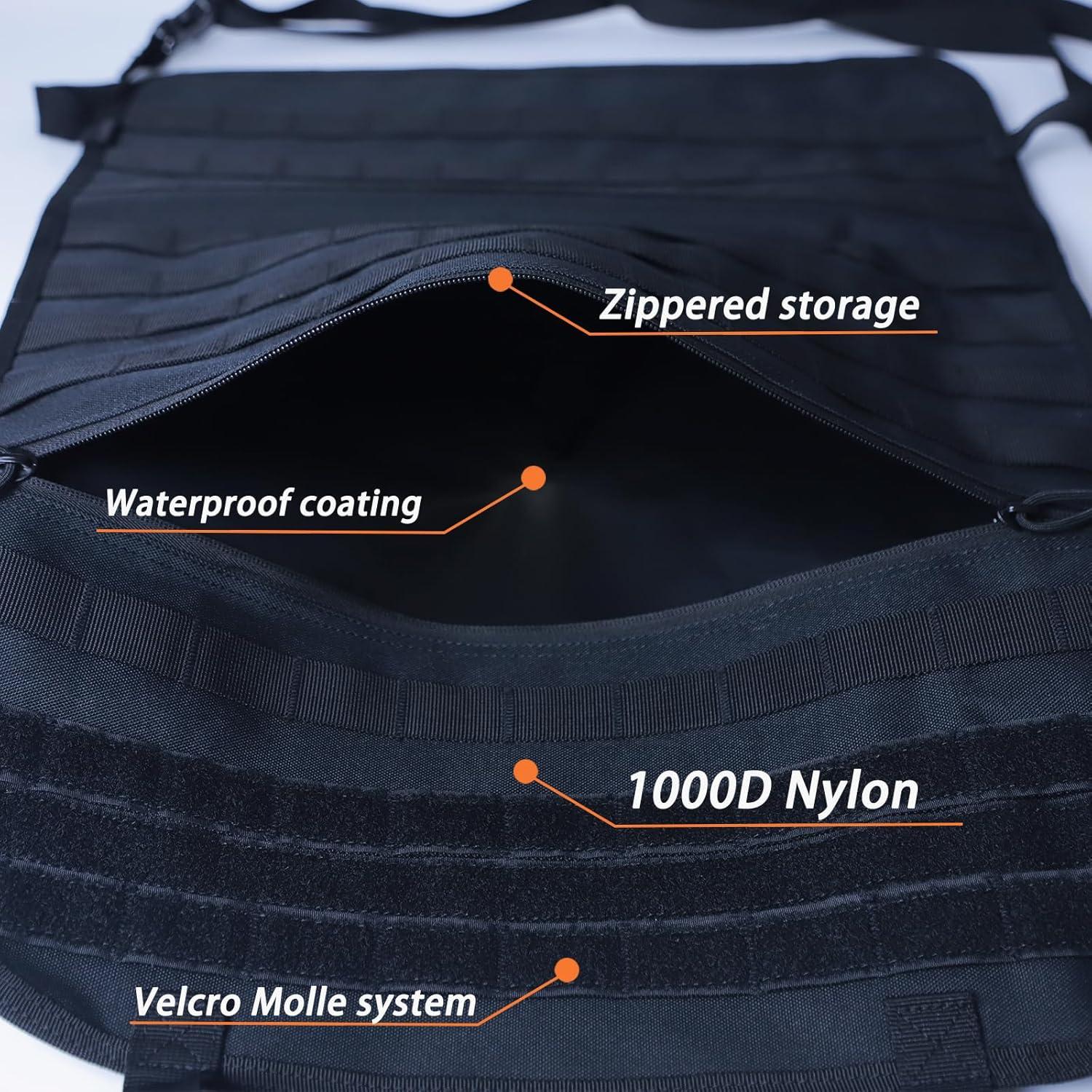 Organizador de respaldo de asiento BXBXHD Molle Negro 58.4x43.2 cm