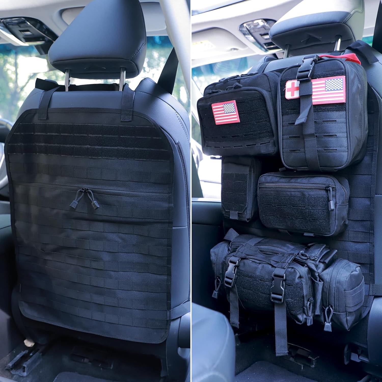 Organizador de respaldo de asiento BXBXHD Molle Negro 58.4x43.2 cm