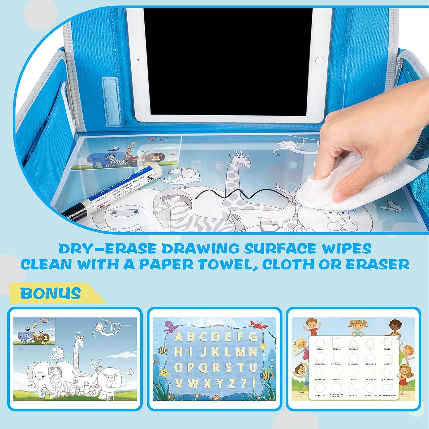 Bandeja de Viaje para Niños MENZOKE Azul Plegable con Soporte