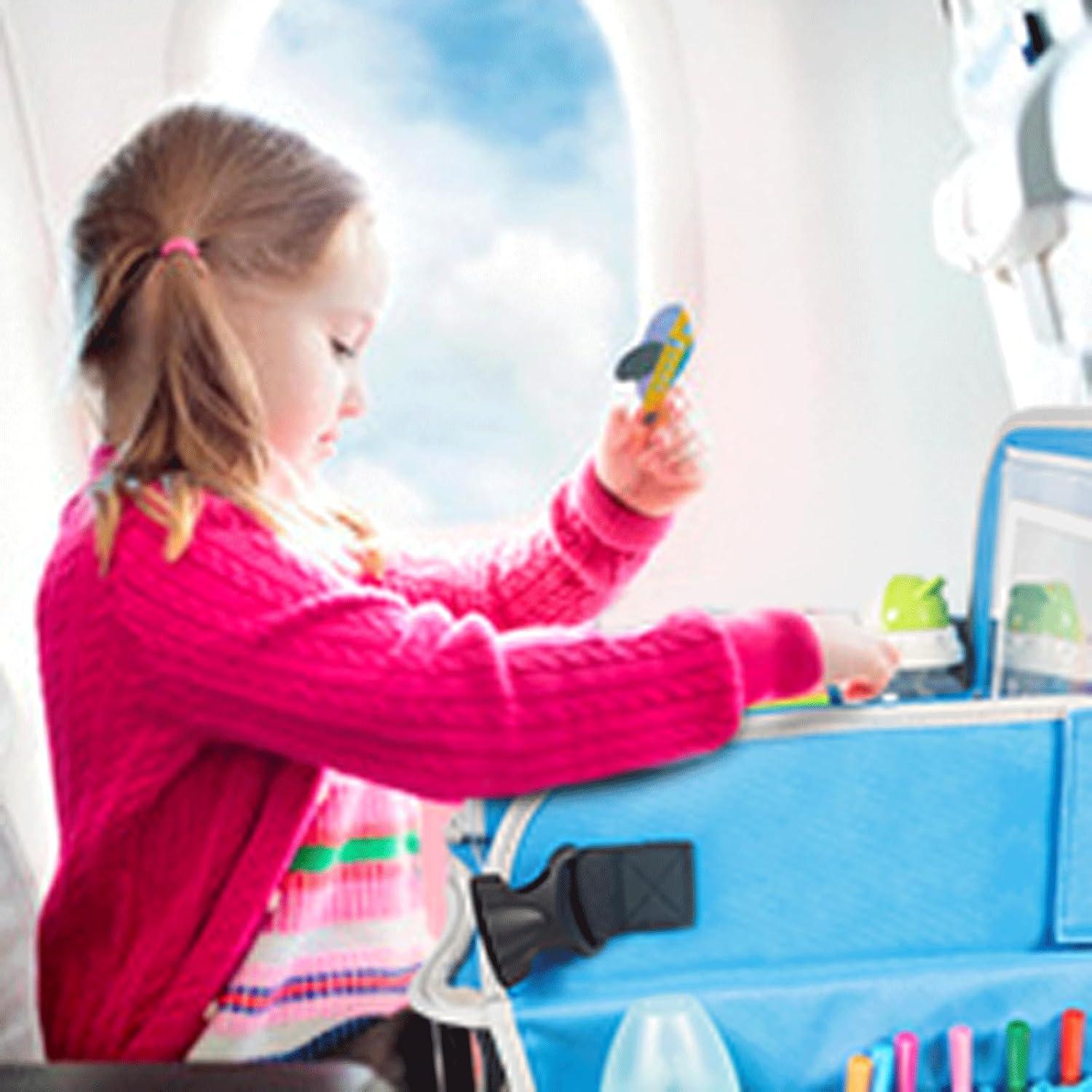 Bandeja de Viaje para Niños MENZOKE Azul Plegable con Soporte