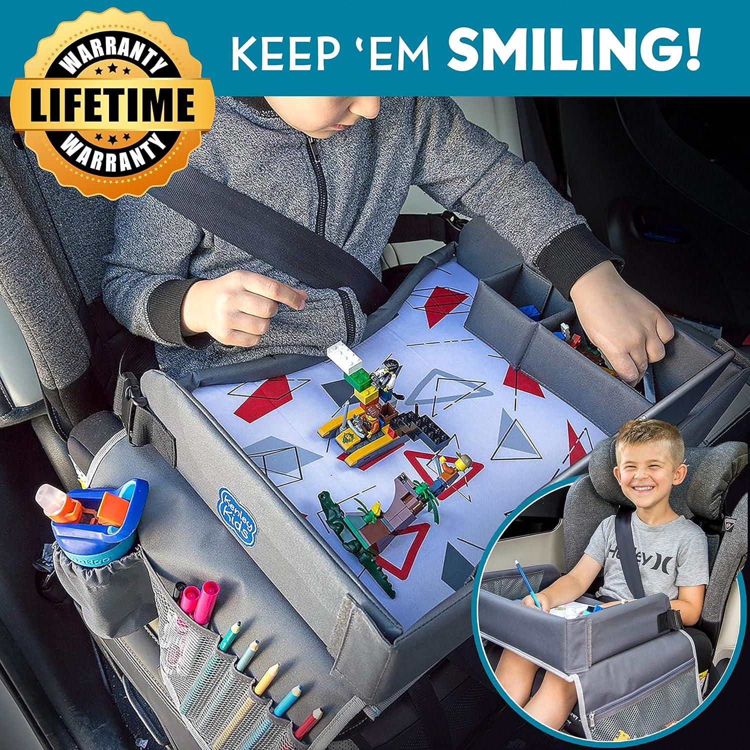 Bandeja de Viaje Kenley Kids Azul/Gris - Plegable y Ajustable