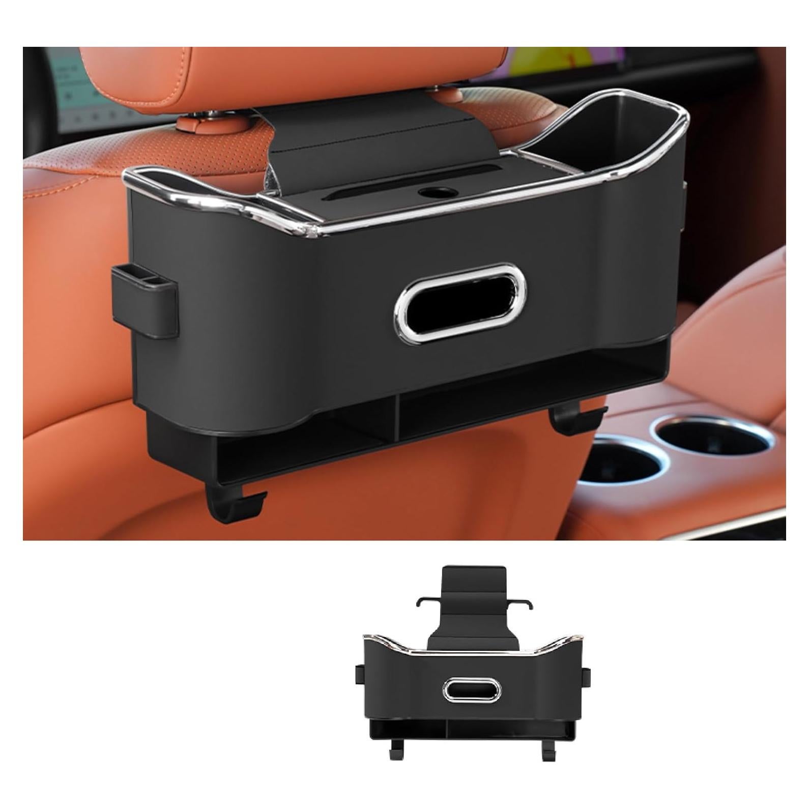 Organizador de Asiento Trasero de Coche Edotim 5 en 1 Negro