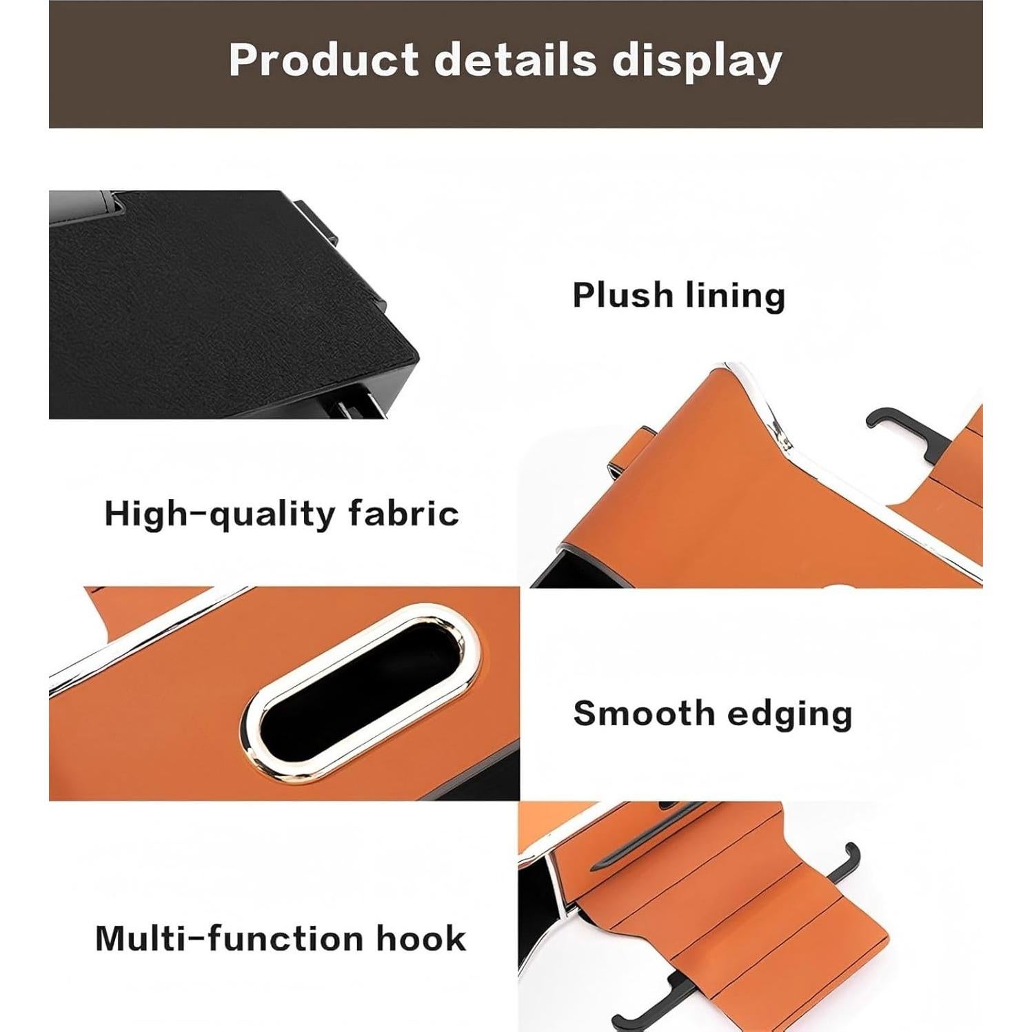 Organizador de Asiento Trasero de Coche Edotim 5 en 1 Negro