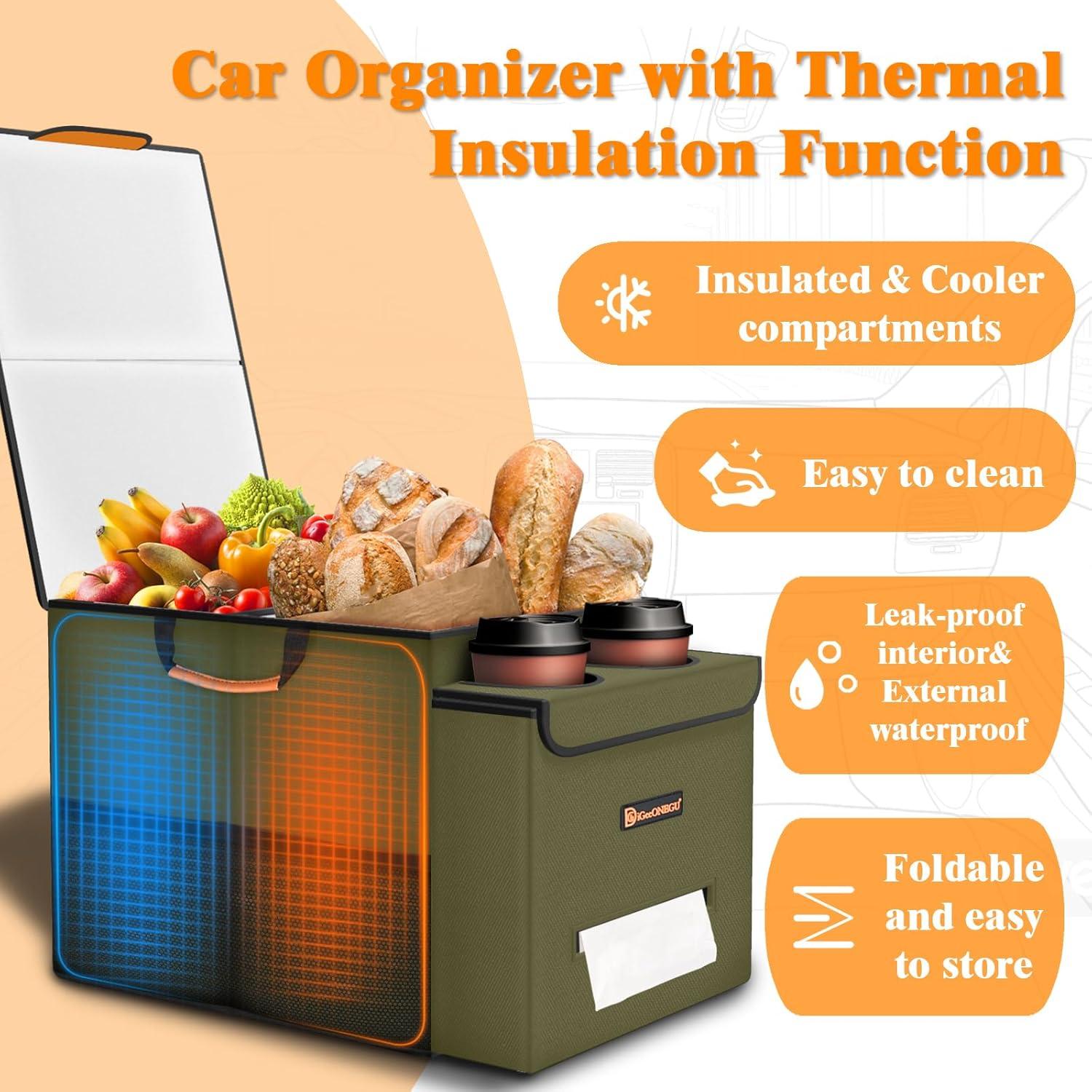 Organizador de Asiento de Coche DiGeeONEGU Aislado Verde Oliva