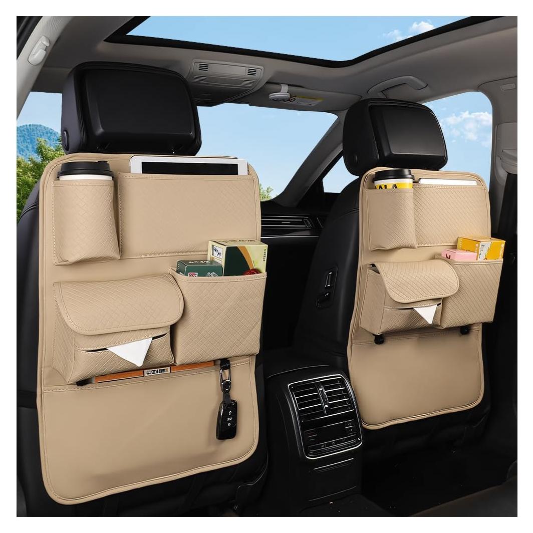 Organizador de Asiento Trasero de Coche TNAIYH 2PCS Beige