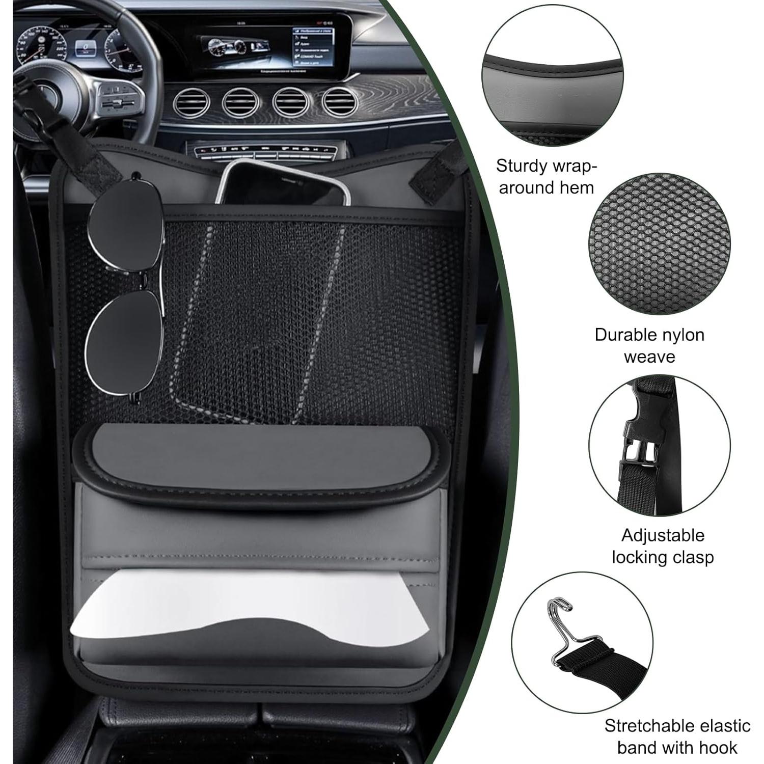 Organizador de Auto entre Asientos Ohleats de Cuero Nappa Gris