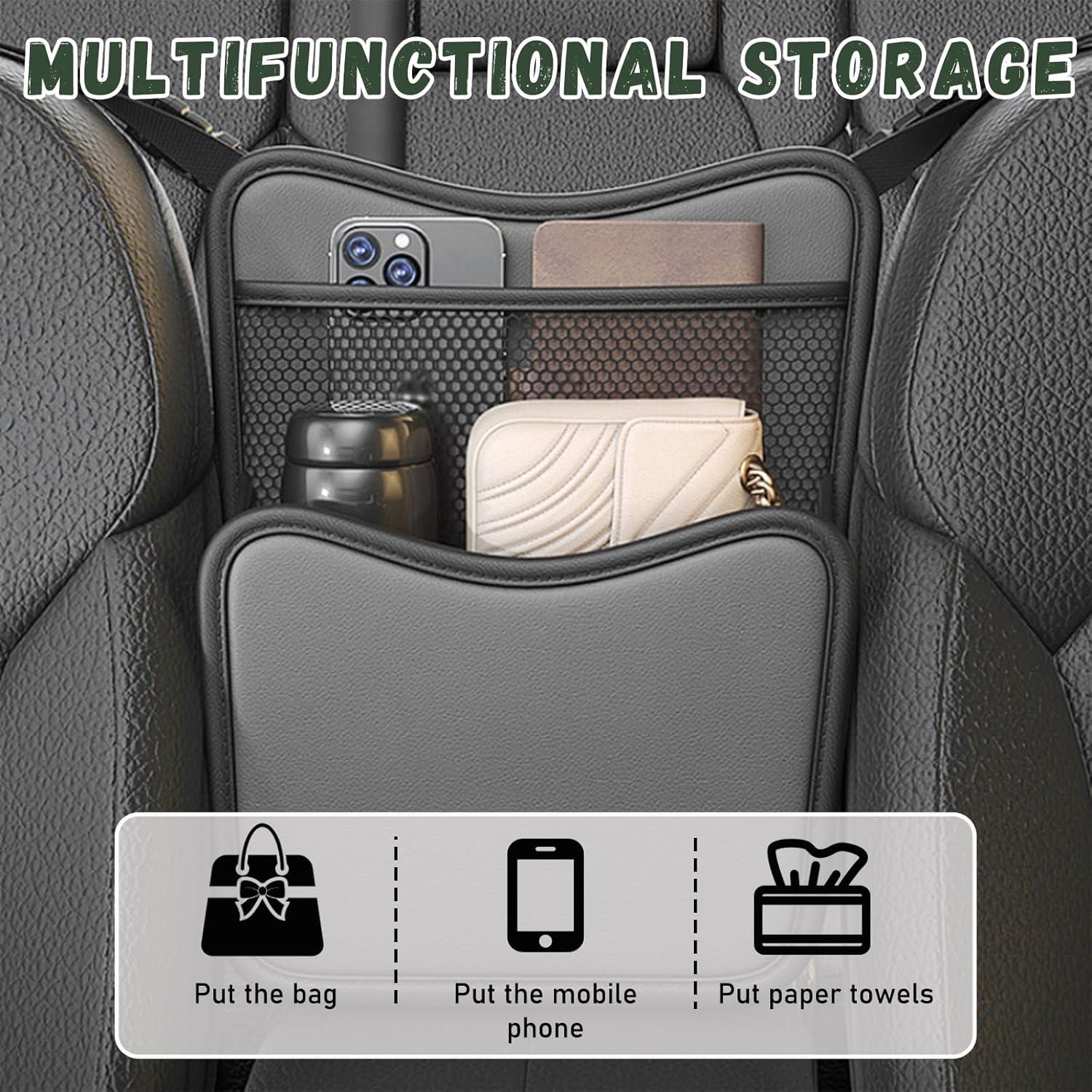 Organizador de Auto entre Asientos Ohleats de Cuero Nappa Gris