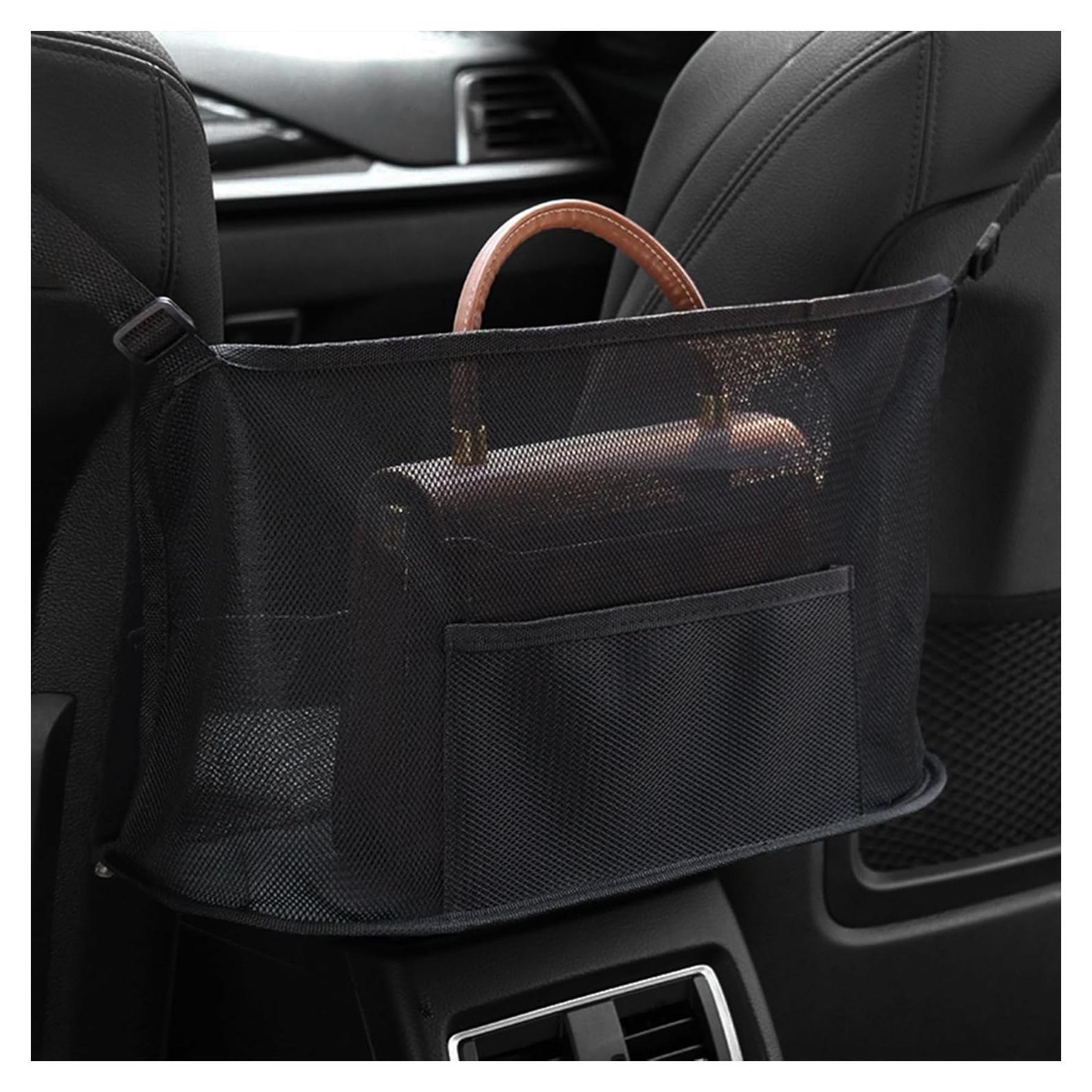 Soporte de bolso para automóvil HEVLE - Organizador negro 5 compartimentos