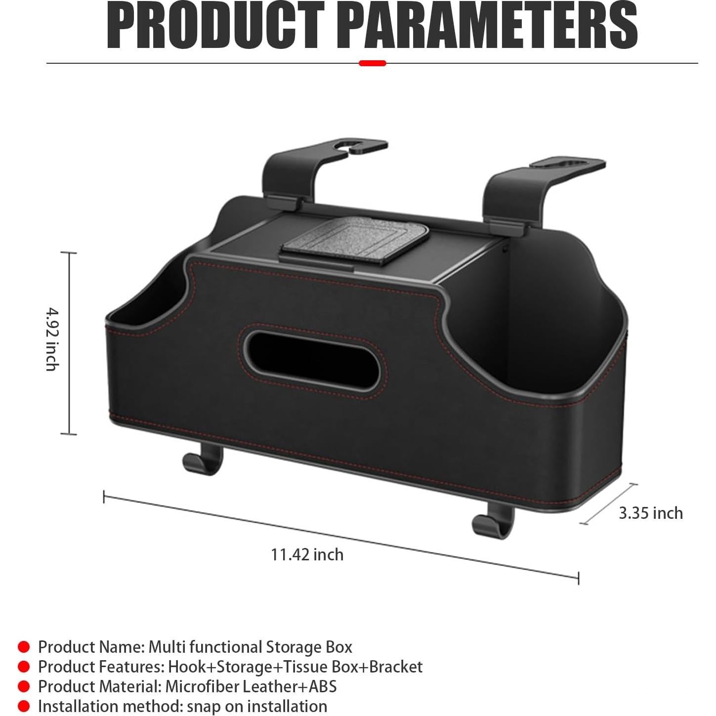 Caja de Almacenamiento para Respaldo de Asiento de Coche Pinflaw
