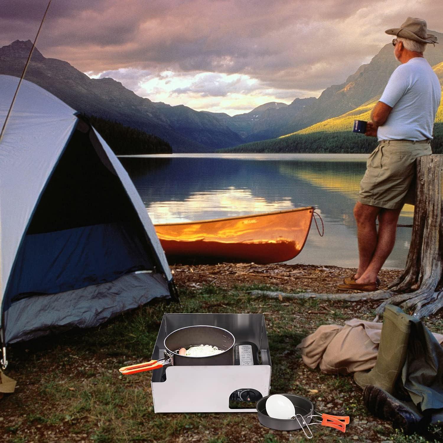 Paravientos Plegable REDCAMP de Acero Inoxidable para Estufa