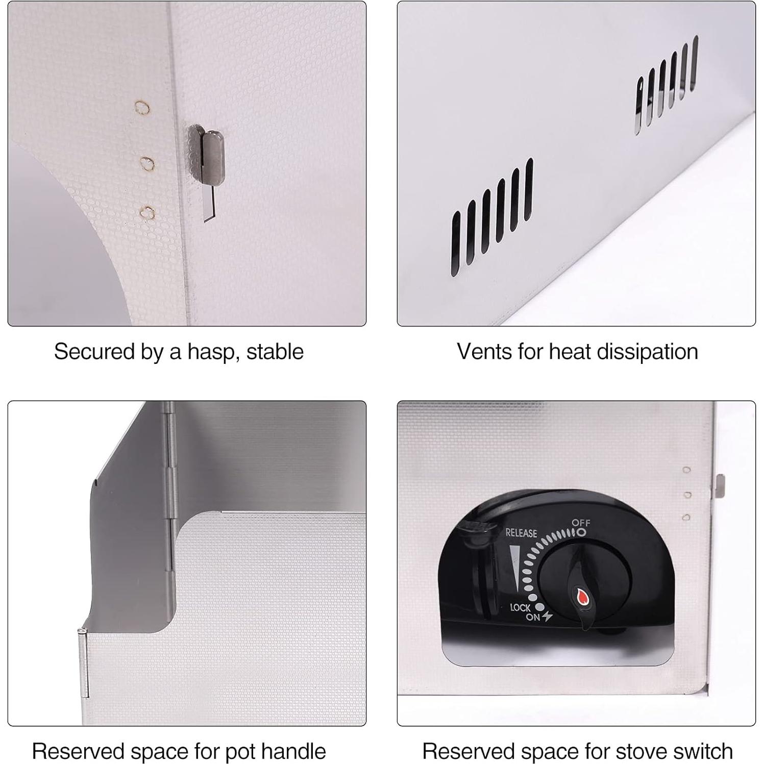 Paravientos Plegable REDCAMP de Acero Inoxidable para Estufa