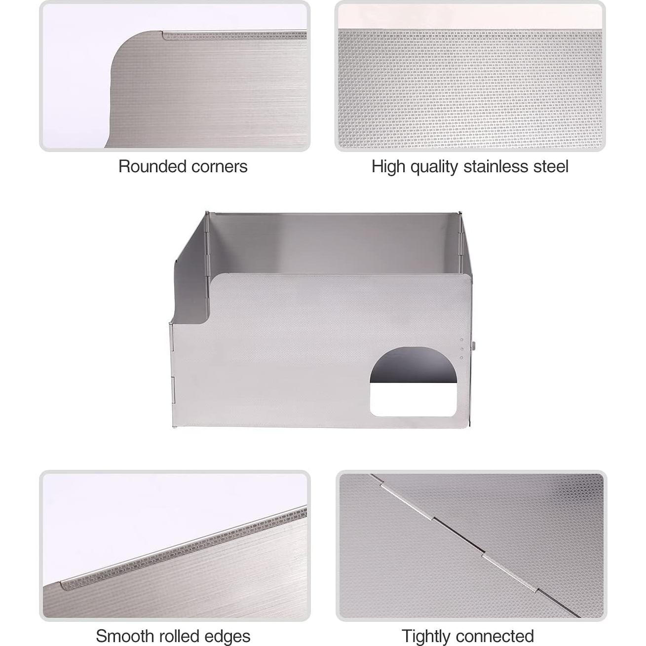 Paravientos Plegable REDCAMP de Acero Inoxidable para Estufa