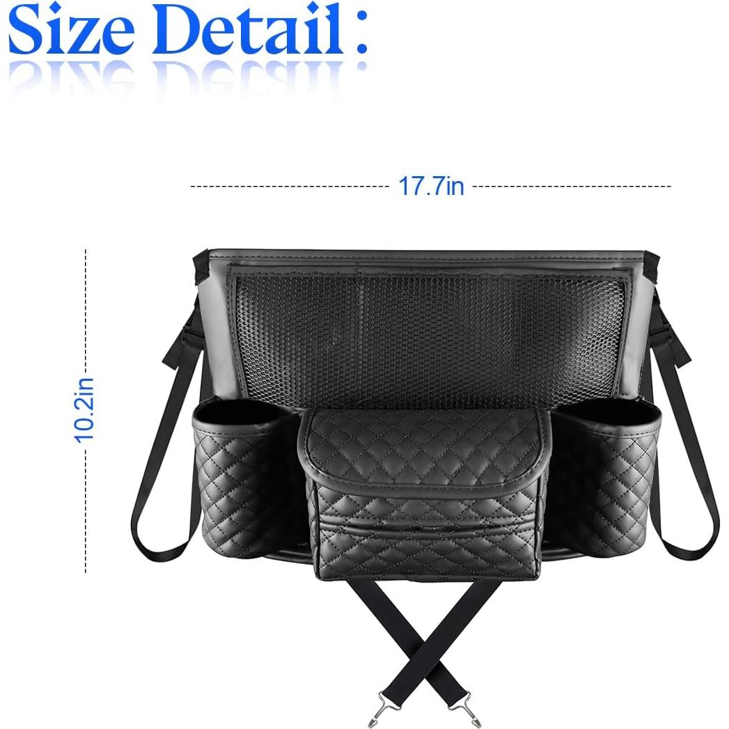 Soporte de Bolso para Automóvil zipelo, Cuero PU Negro, Multifuncional