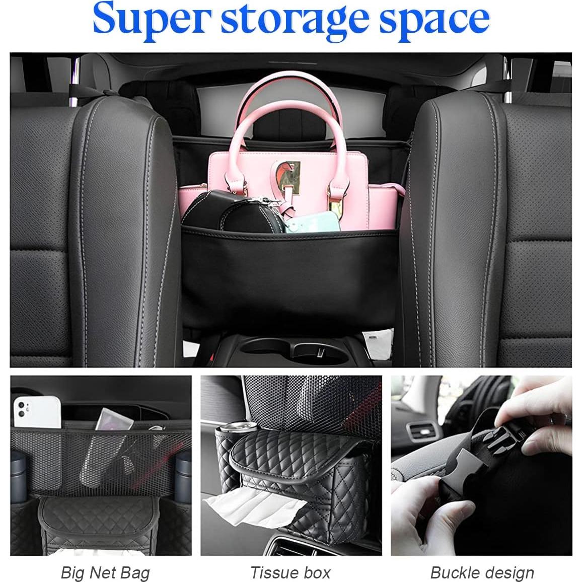 Soporte de Bolso para Automóvil zipelo, Cuero PU Negro, Multifuncional