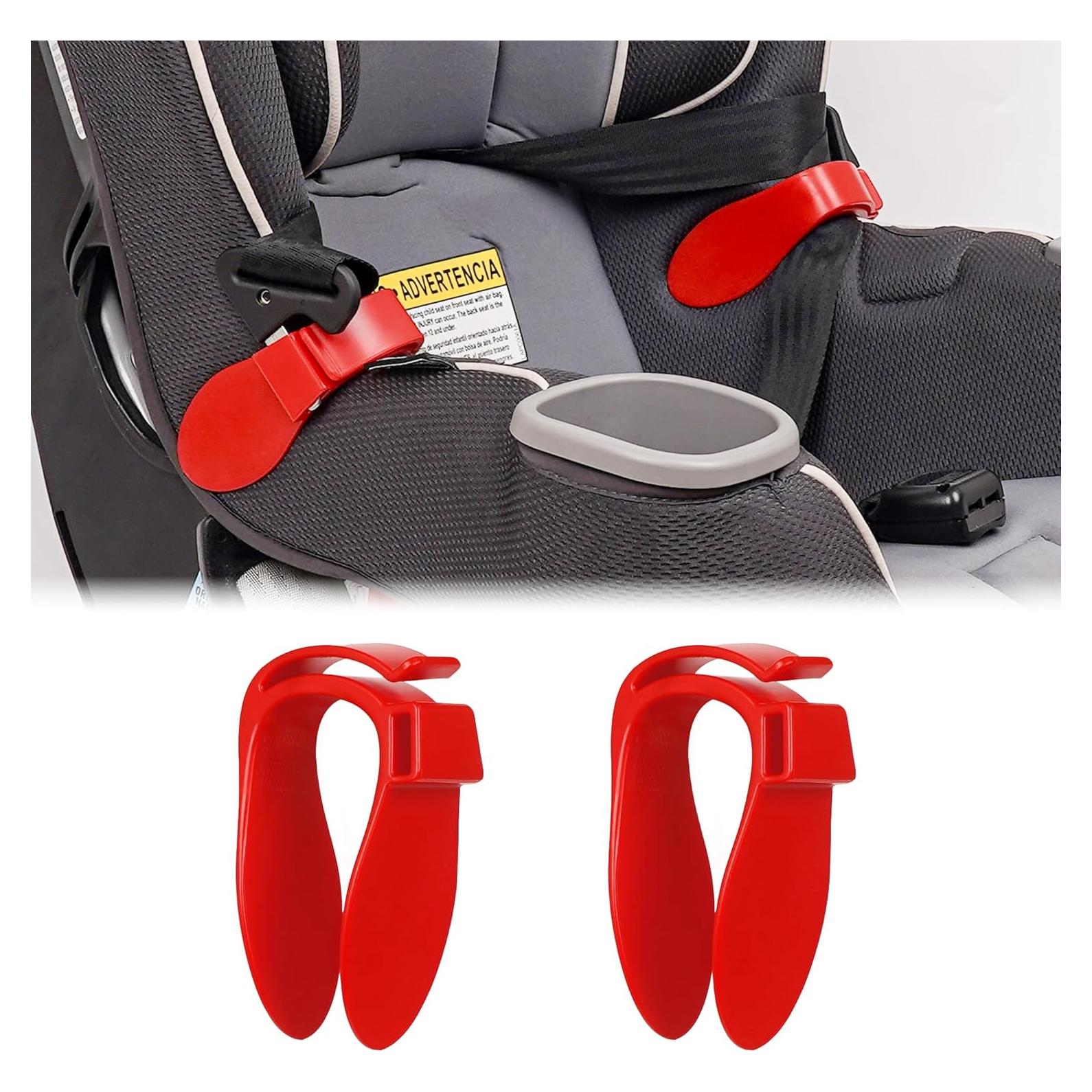 Organizador de Correas para Asientos de Coche - Clip-On Rojo
