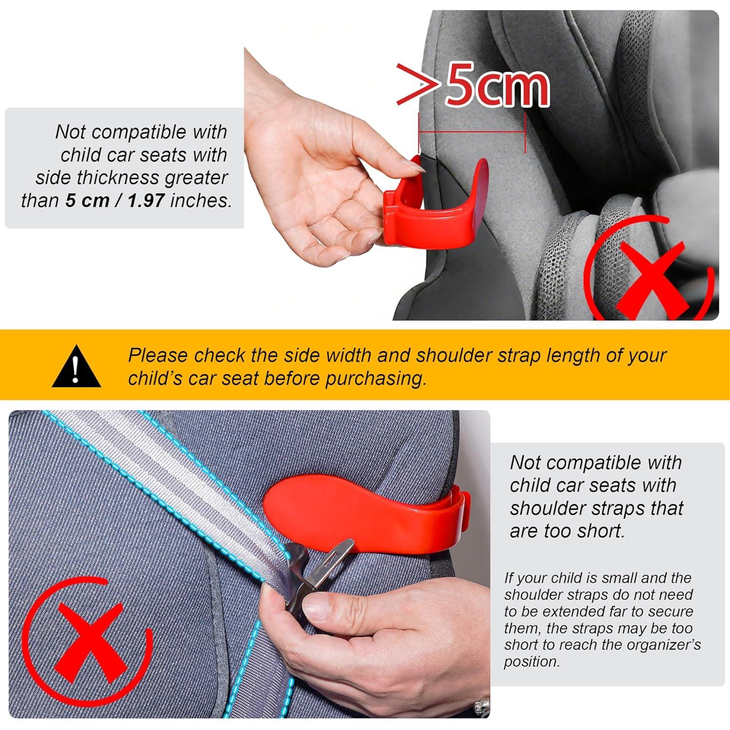 Organizador de Correas de Asiento de Coche Rojo - Ajuste Universal