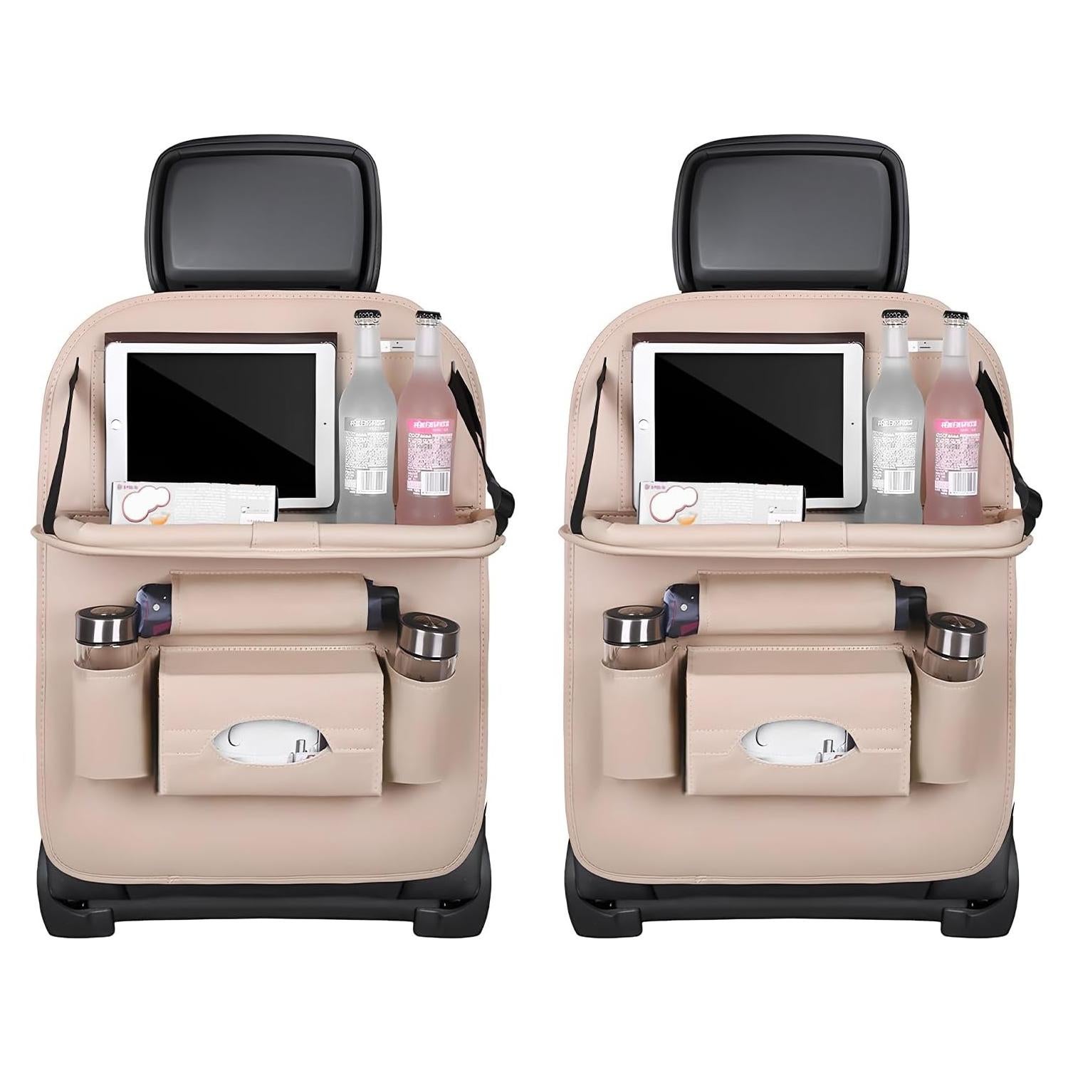 Organizador de Asiento Trasero de Coche Povtii Beige Impermeable