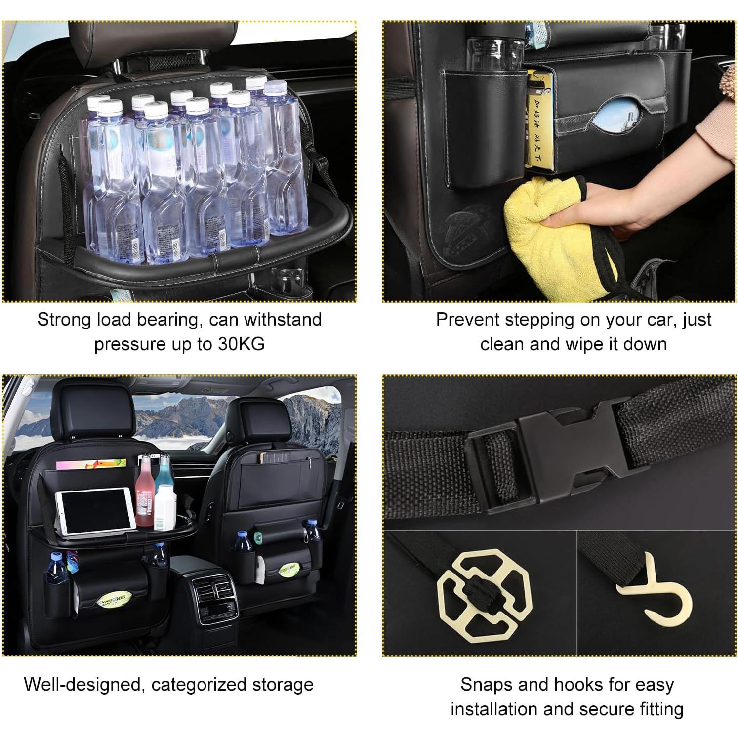 Organizador de Asiento Trasero de Coche Povtii Beige Impermeable