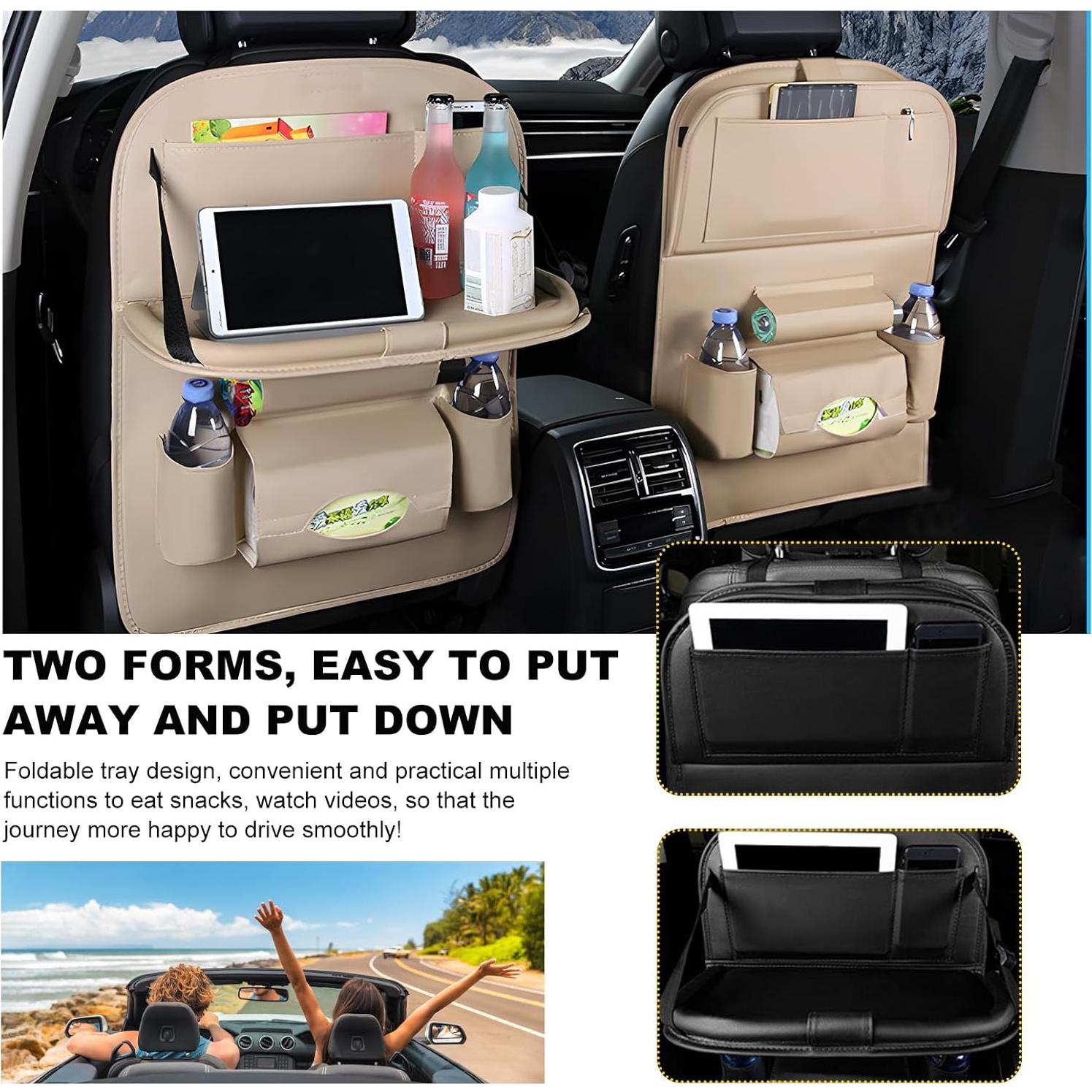 Organizador de Asiento Trasero de Coche Povtii Beige Impermeable