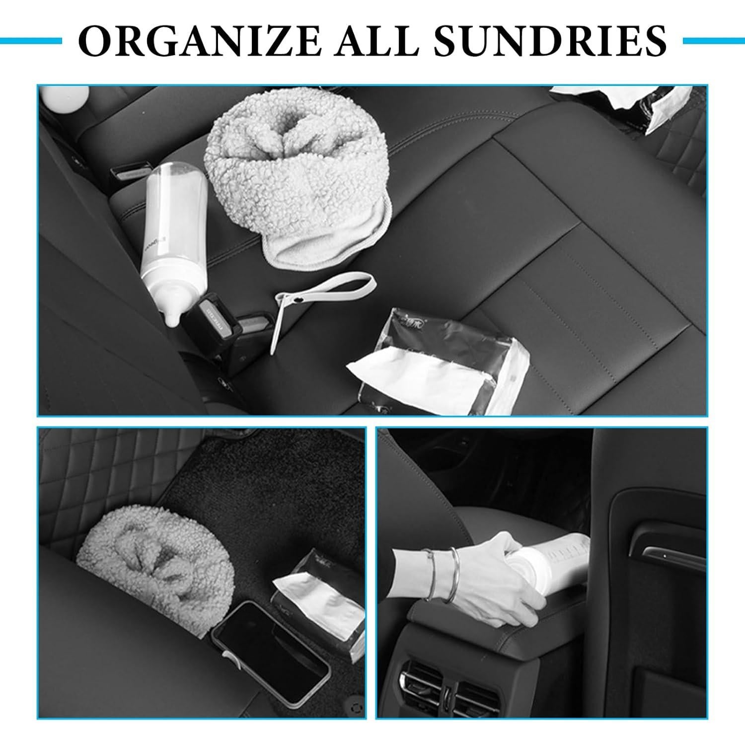 Organizador de respaldo de asiento NYTKL con 2 portavasos y ganchos